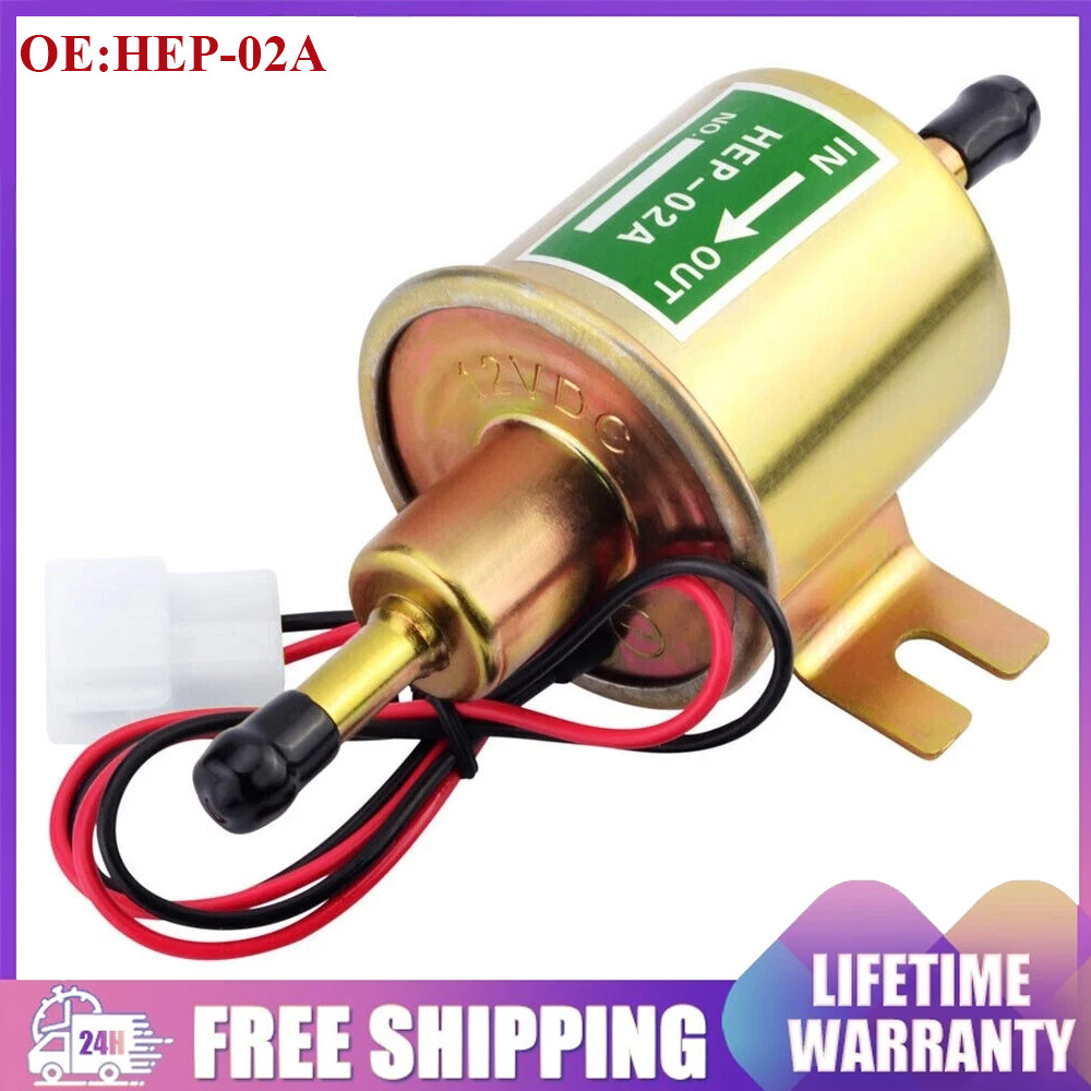 HEP-02A Inline Electric Fuel Pump Universal 12V Low Pressure Gasoline Diesel