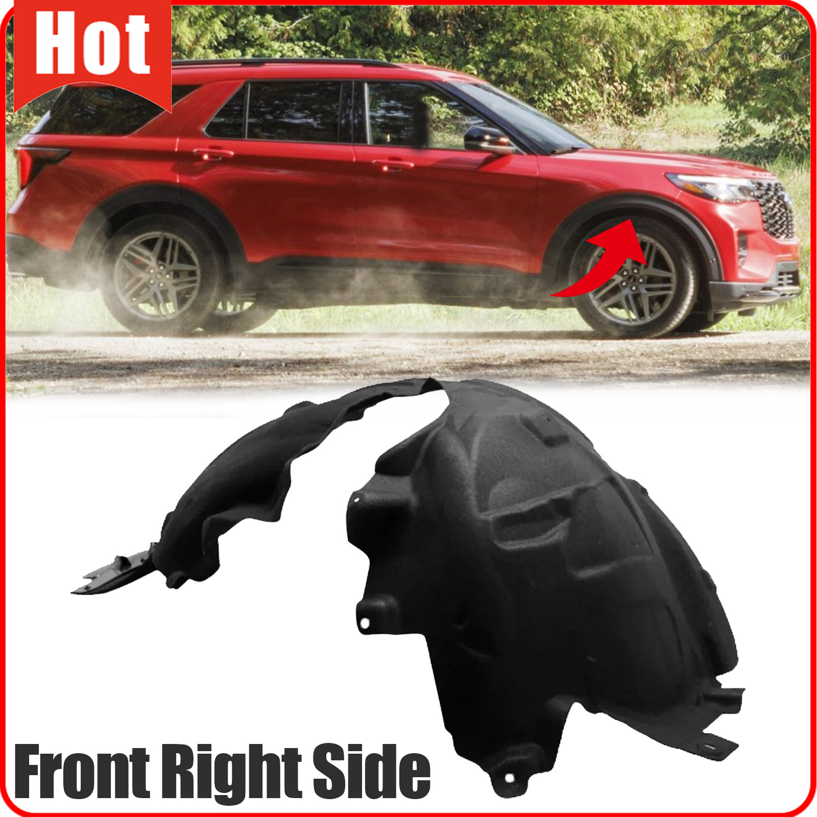 For 2020-2025 Ford Explorer Front Inner Right Passenger Side Fender Liner Panel