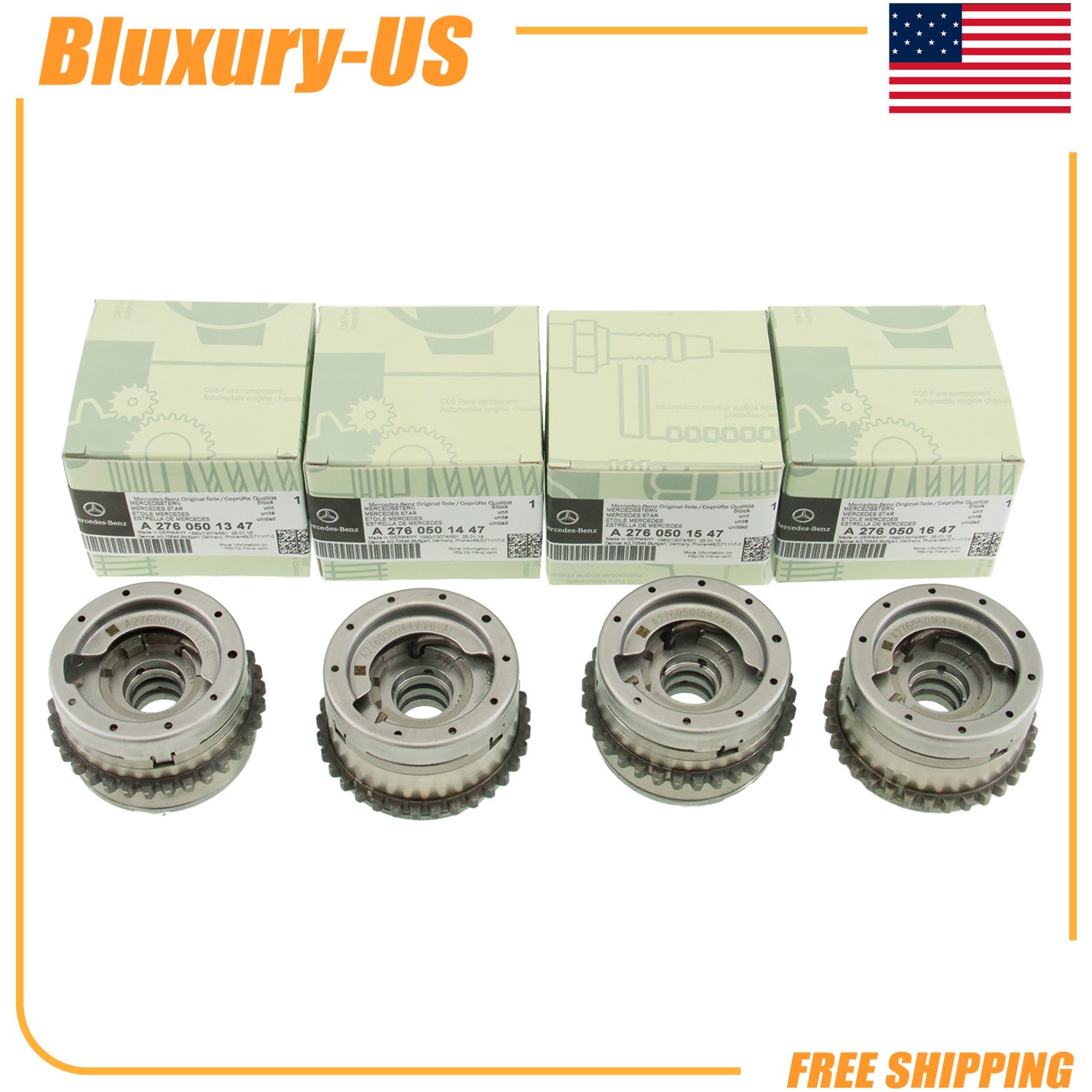 NEW 4x Intake+ Exhaust Camshaft Adjusters For E350 C350 ML350 US STOCK