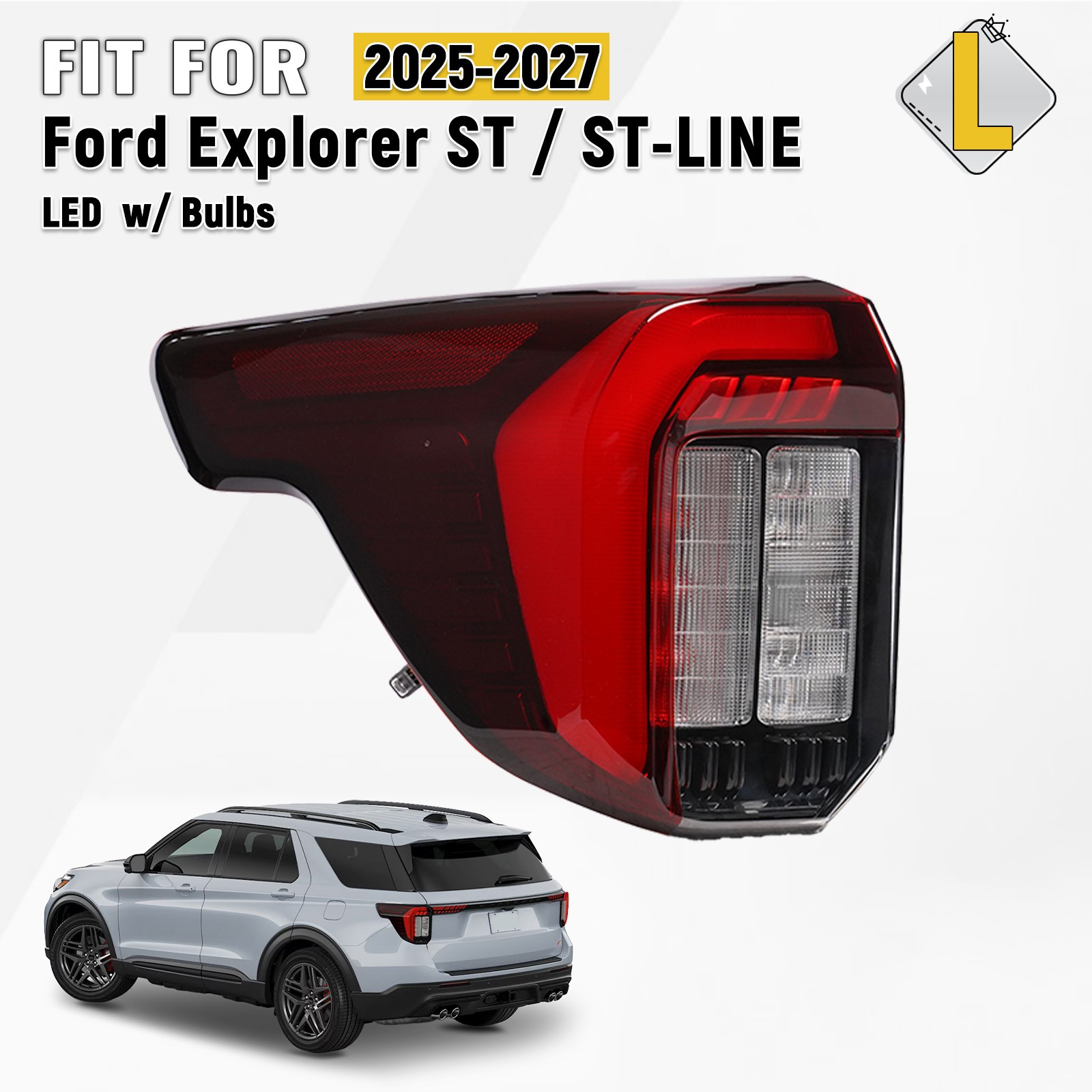 For 2025-2027 Ford Explorer LED Tail Light Left Driver Side w/ Bulbs RB5Z13405B For 2025-2027 Ford Explorer LED Tail Light Left Driver Side w/ Bulbs RB5Z13405B