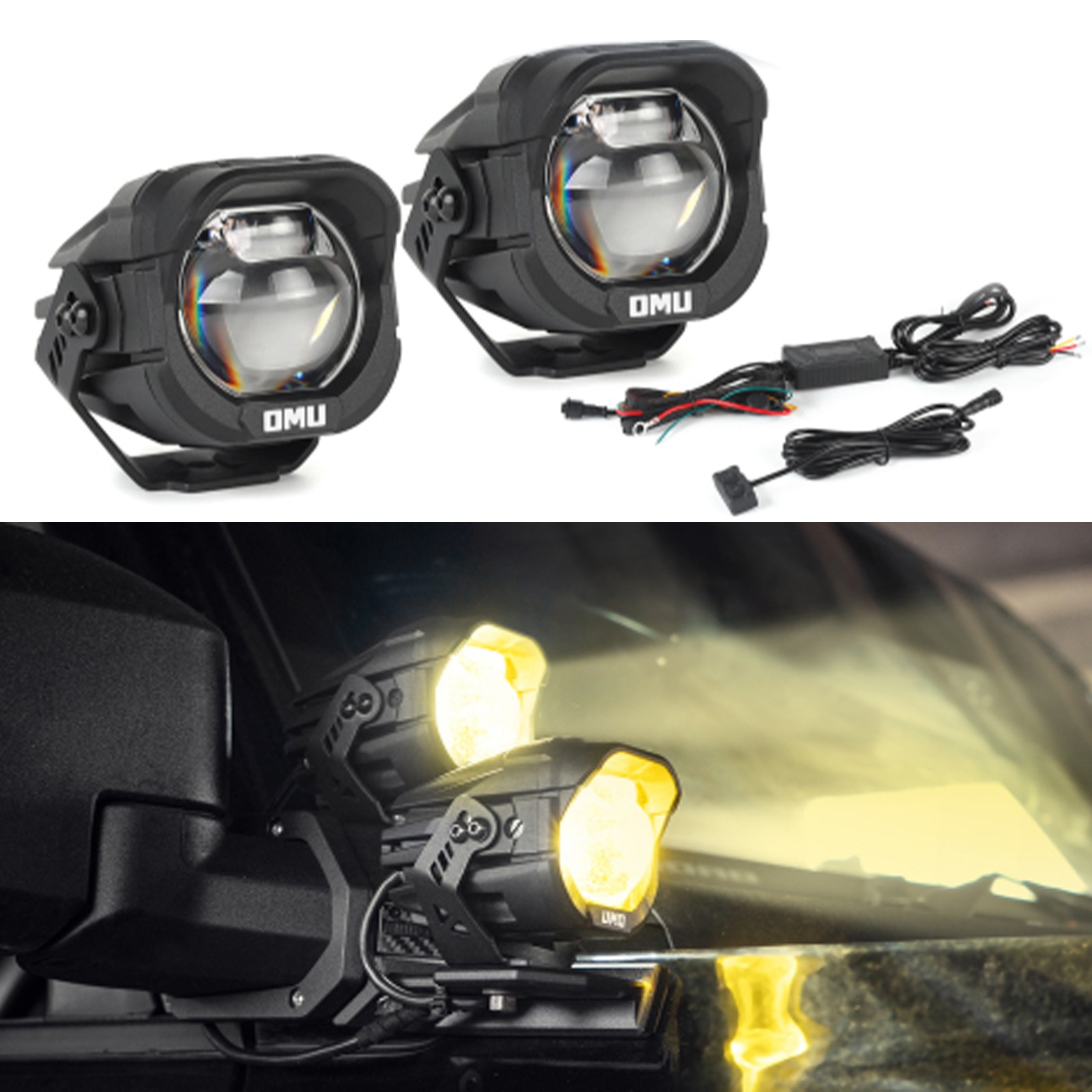 2Pcs OMU LED A-Pillar Ditch Pod Light Kit For Jeep Wrangler Ford ATV Motorcycle 2Pcs OMU LED A-Pillar Ditch Pod Light Kit For Jeep Wrangler Ford ATV Motorcycle