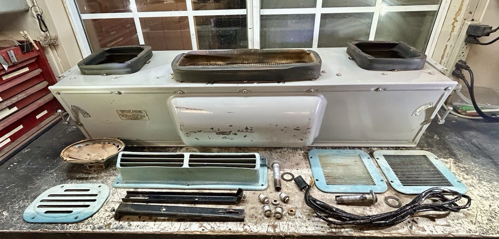 1955 - 1956 CHRYSLER “IMPERIAL” REAR AC UNIT & AUDIO SPEAKER ( OEM USED SET ) A+ 1955 - 1956 CHRYSLER “IMPERIAL” REAR AC UNIT & AUDIO SPEAKER ( OEM USED SET ) A+