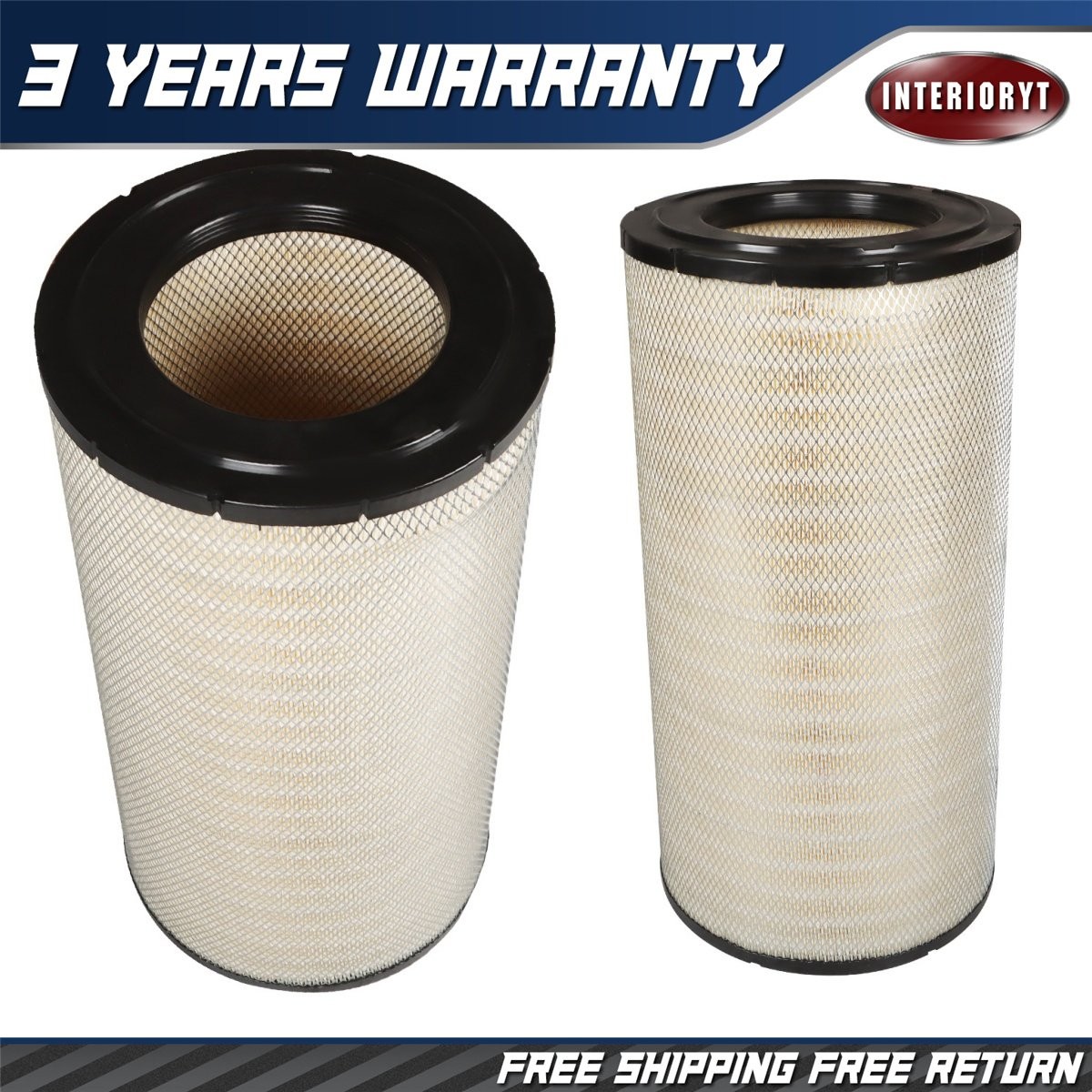2 X Engine Air Filter For Western Star Peterbilt Kenworth RS3534 AF25248 46863