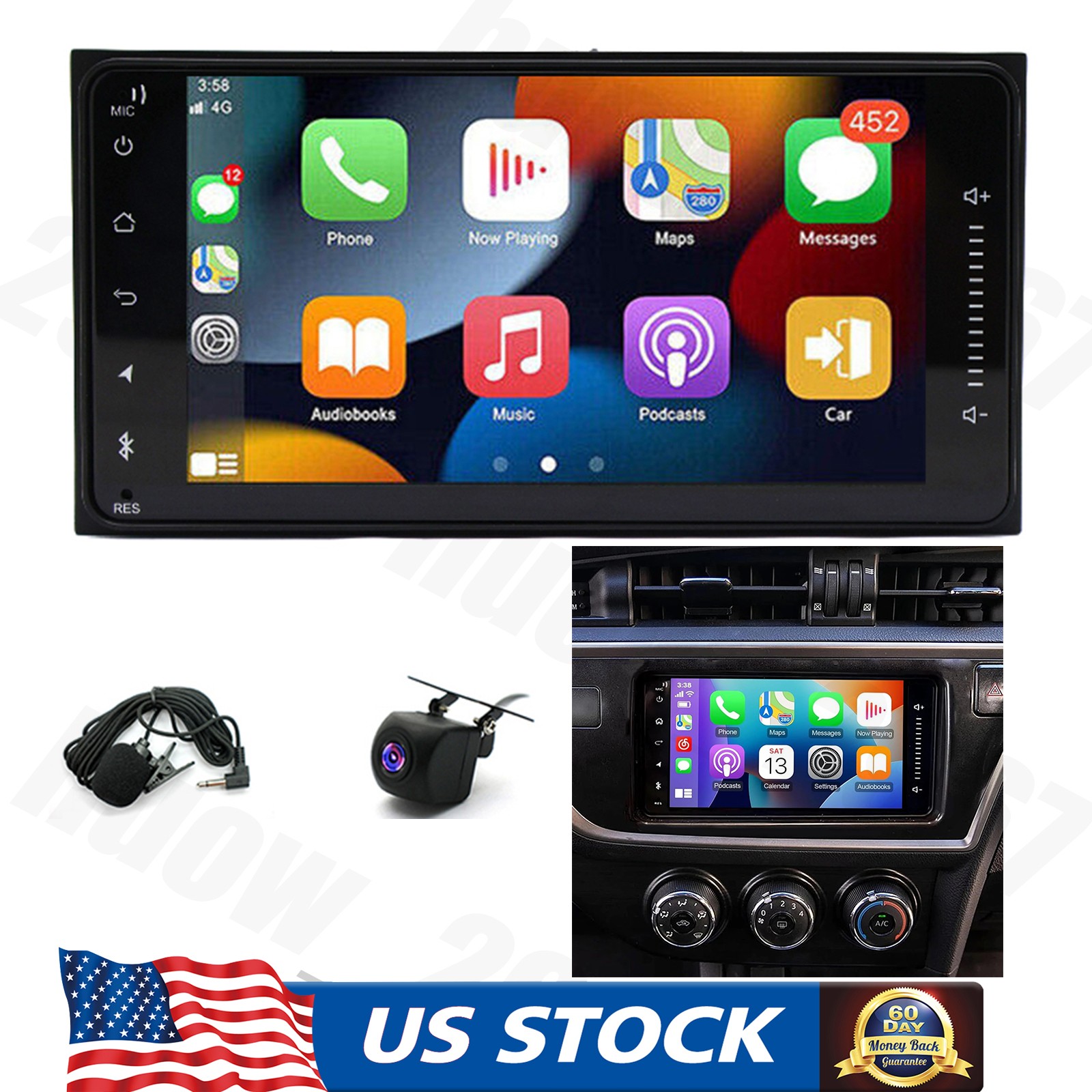 Universal 7-inch Dual-Touch Android 13 2+64GB AHD Camera For Toyota Corolla