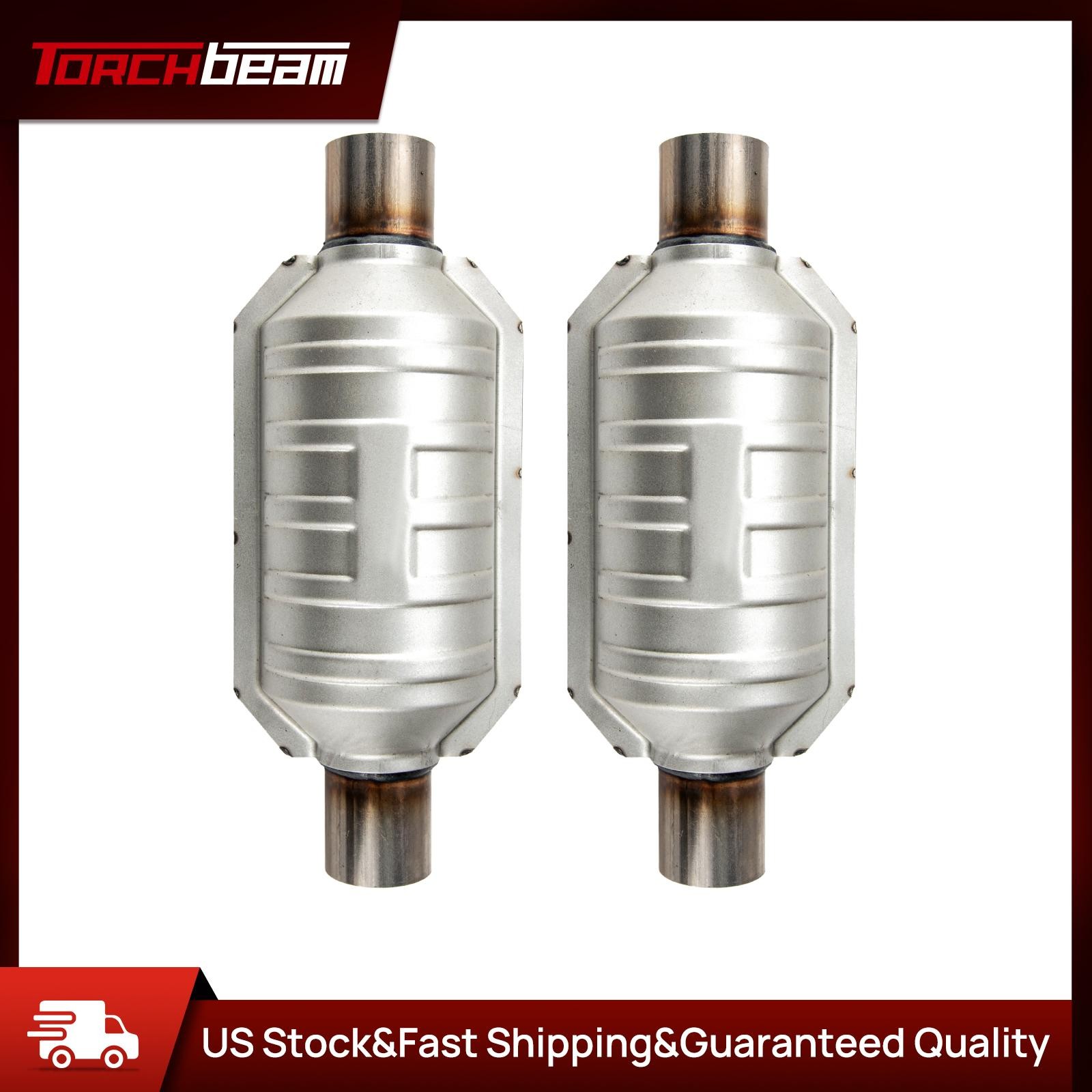 2x Catalytic Converter For Universal with 409L Heat Shield EPA Stainless Steel