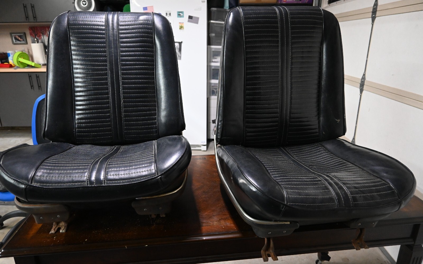 Black Front Seats from a 1966 Pontiac GTO - All Original / Unrestored
