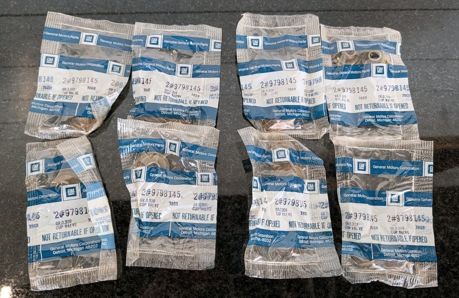 NOS GM OEM 9798145 Valve Spring Cup Set (8 Packs /16 Total) Pontiac 1967-1969 V8 NOS GM OEM 9798145 Valve Spring Cup Set (8 Packs /16 Total) Pontiac 1967-1969 V8