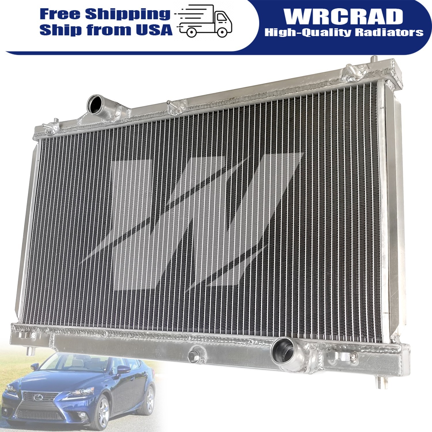 2 Rows Aluminum Radiator For Lexus IS250 2.5L IS350 3.5L V6 MT 2006-2015 2007 08