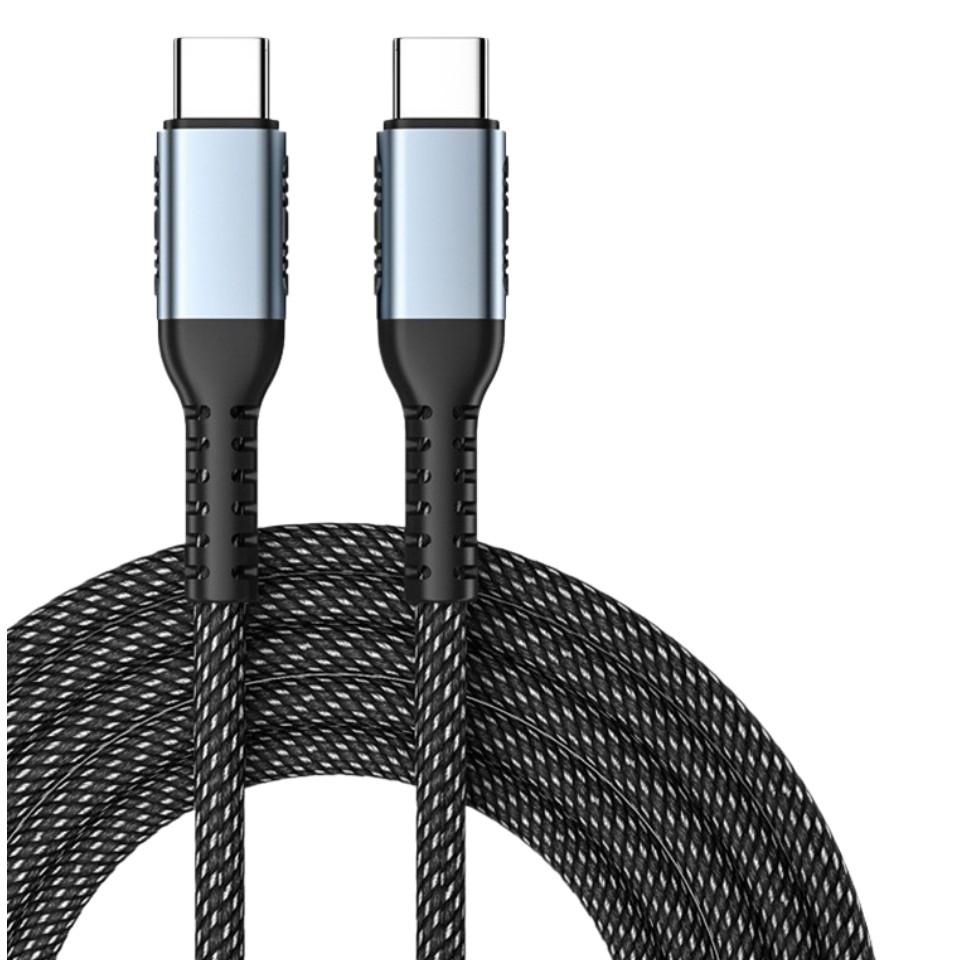 240W USB C to USB C Cable  Type C Nylon Braided &Fast Charging (6.56 feet/Black)