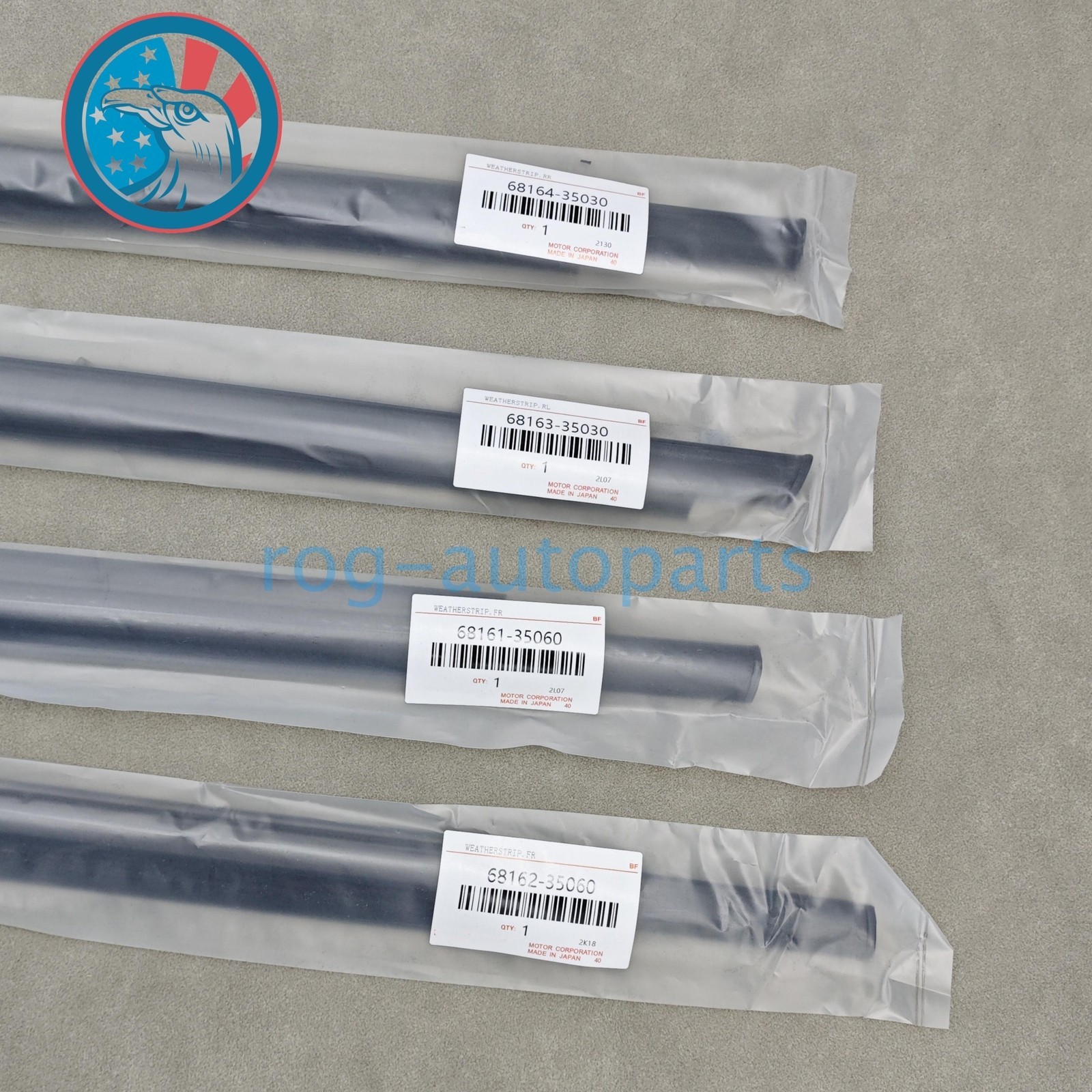 OEM 4PCS Window Weatherstrip Molding Seals Trim For 2003-2009 Toyota 4Runner