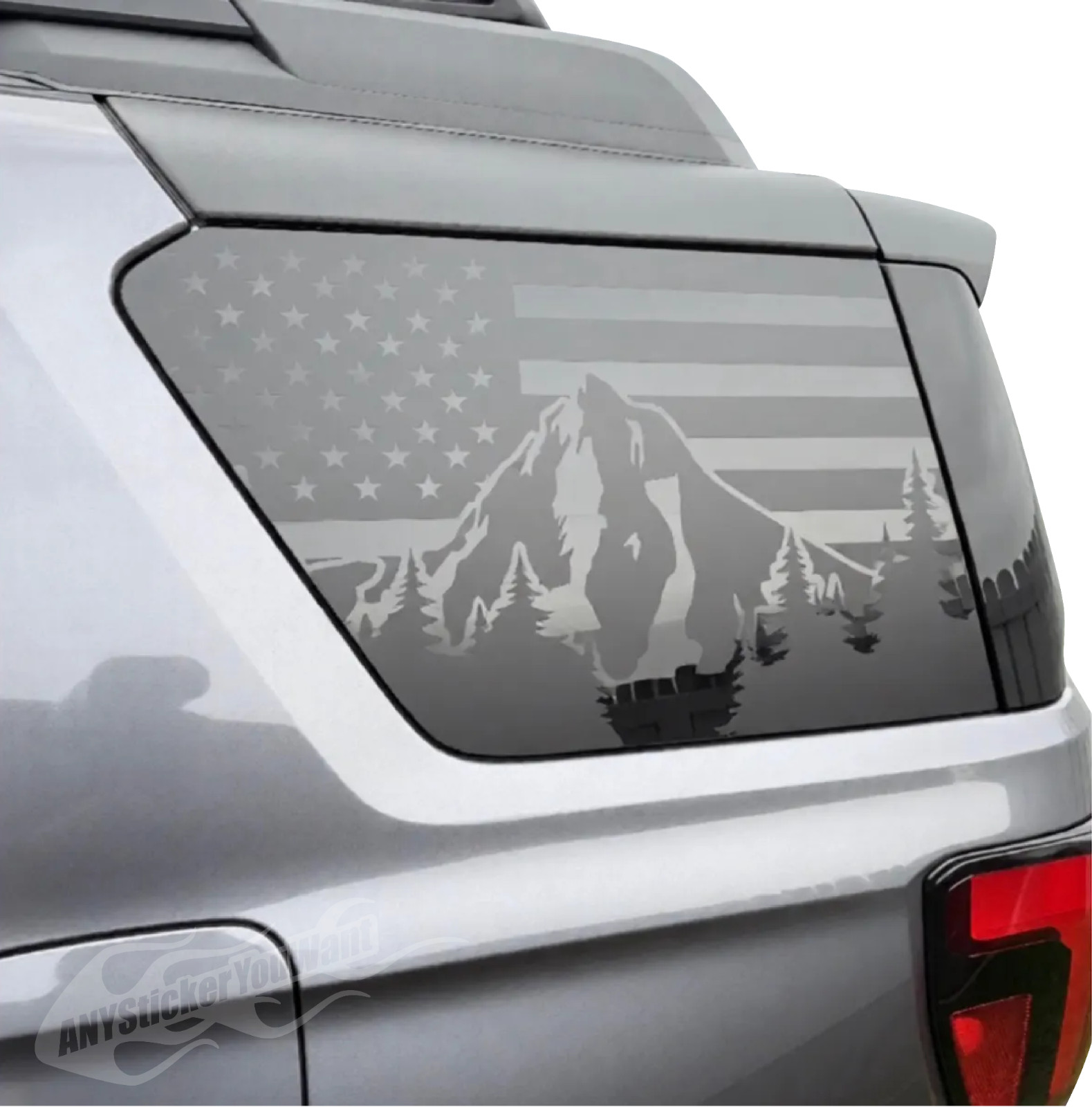 x2 American Flag & Mountains Window Decals Fits Honda Passport 2026