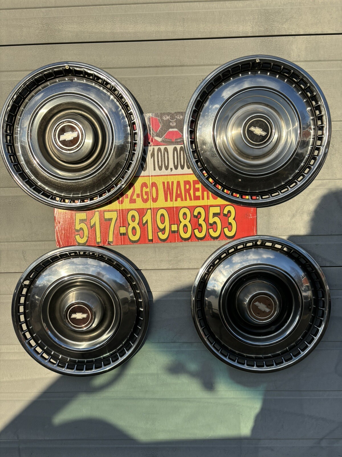 1968-69 Chevrolet Impala Bel air Biscayne Rare 15” Original Full hubcaps set 4