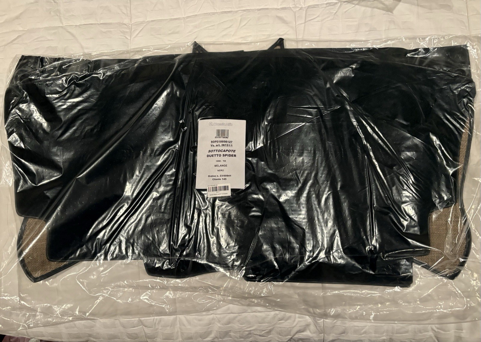 Alfa Romeo Spider S4 Rear Black Carpet Set 1989- 93 New Alfa Romeo Spider S4 Rear Black Carpet Set 1989- 93 New