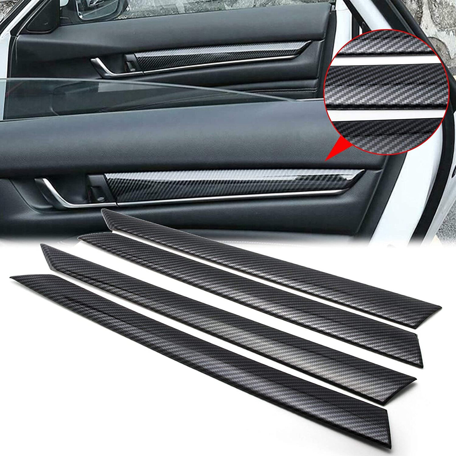 Interior Side Door Panel Strip Cover Carbon Fiber Pattern For Honda Accord 10th Interior Side Door Panel Strip Cover Carbon Fiber Pattern For Honda Accord 10th