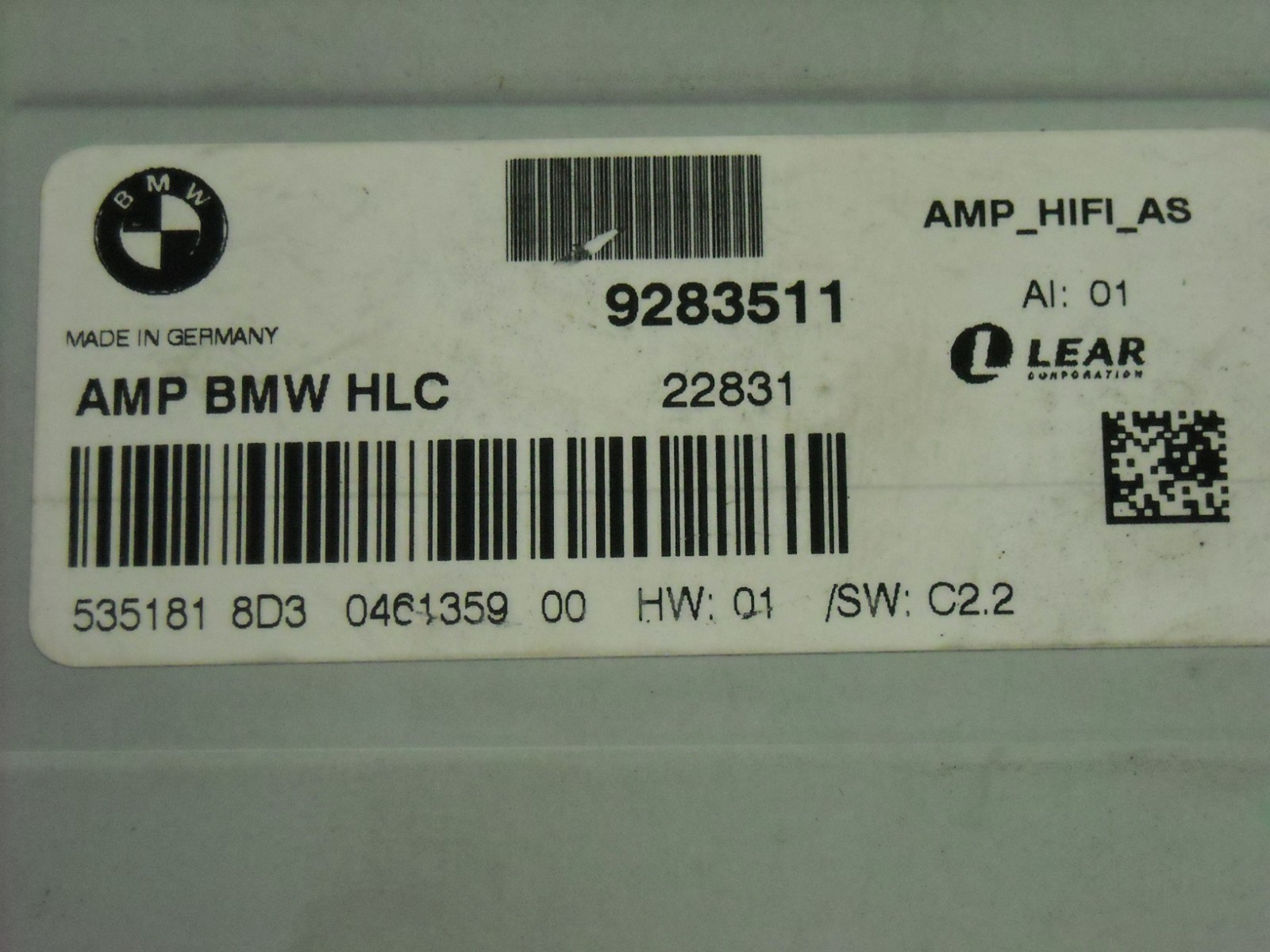 12-17 BMW 330i 335i 3 series HI-FI AUDIO SYSTEM AMPLIFIER AMP OEM 9283511 12-17 BMW 330i 335i 3 series HI-FI AUDIO SYSTEM AMPLIFIER AMP OEM 9283511