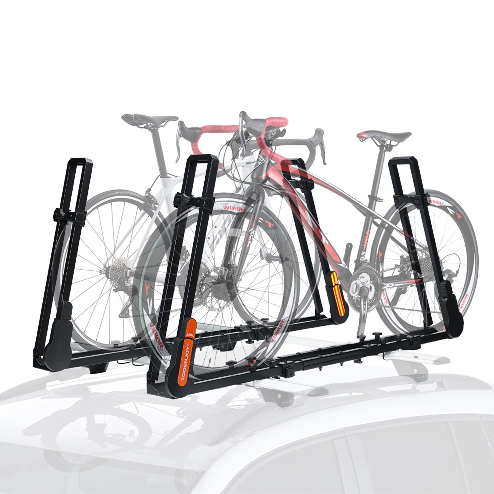 TOOENJOY 2PCS Roof Bicycle Car Rack,Bike Rooftop Mount Rack w/Dual Load Arm TOOENJOY 2PCS Roof Bicycle Car Rack,Bike Rooftop Mount Rack w/Dual Load Arm
