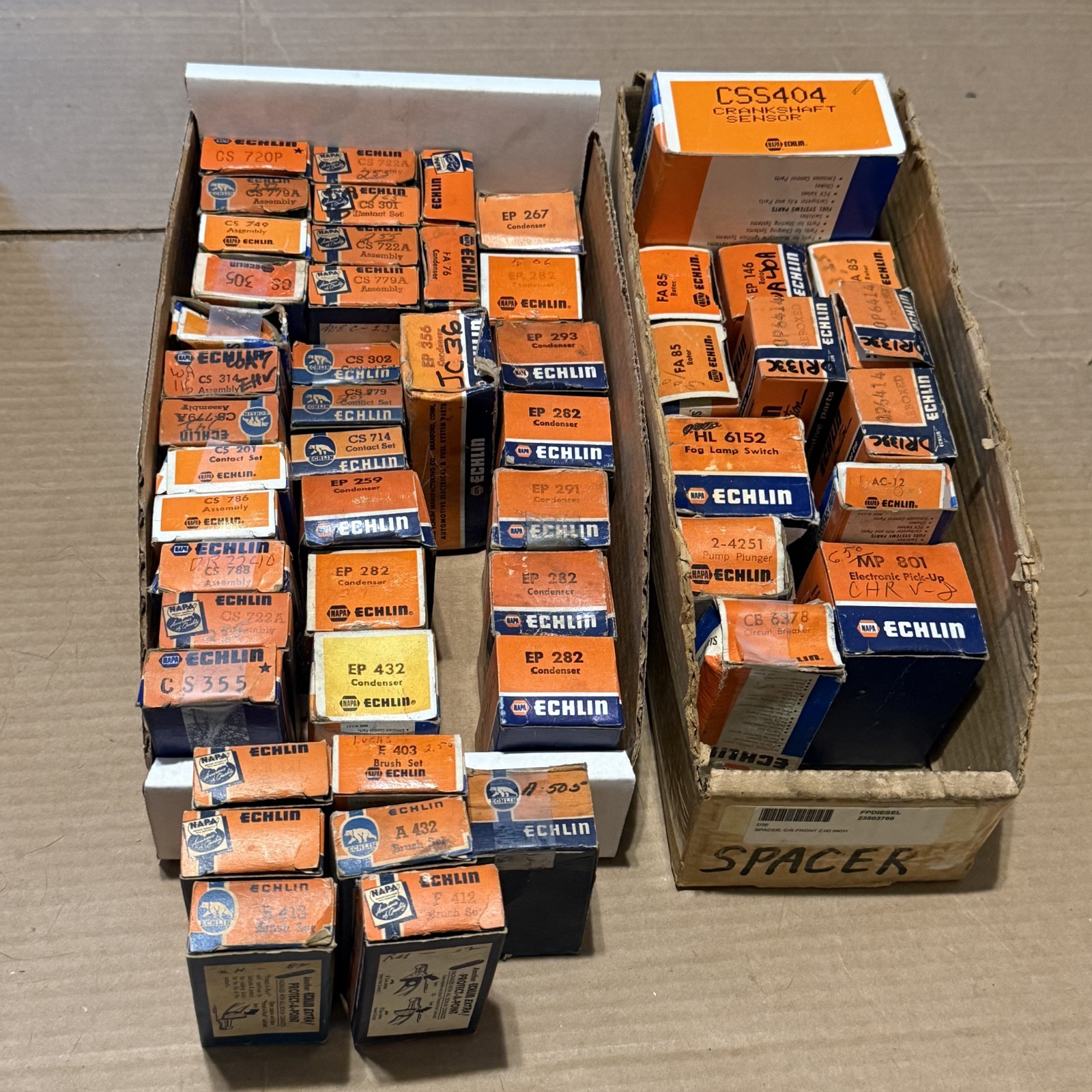 NOS Napa Echline Ignition Parts Lot of 52 Condensers Contact Sets Rotors ETC NOS Napa Echline Ignition Parts Lot of 52 Condensers Contact Sets Rotors ETC