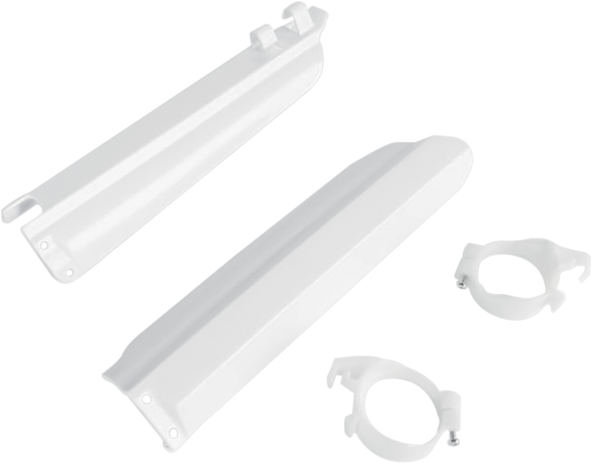 UFO Plastics Fork Slider Protectors White Pair Pre-Drilled UFO Plastics Fork Slider Protectors White Pair Pre-Drilled