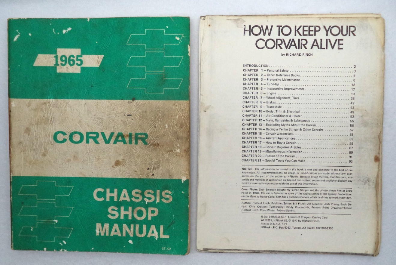 VTG 1965 Corvair Chassis Shop Manual + Keep Your Corvair Alive Loose Pages VTG 1965 Corvair Chassis Shop Manual + Keep Your Corvair Alive Loose Pages