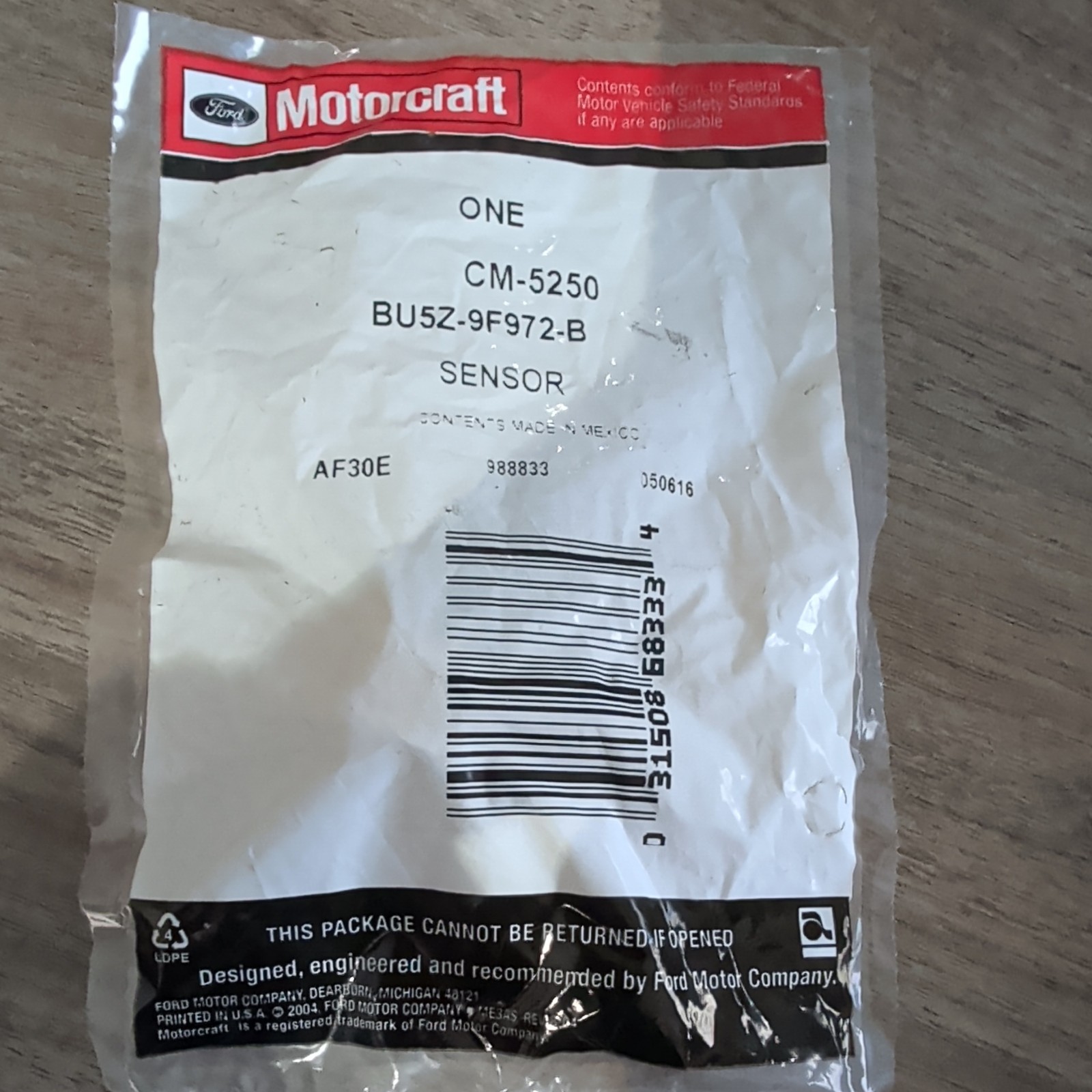 New Genuine CM-5250 / BU5Z-9F972-B  Motorcraft Fuel Injection Pressure Sensor