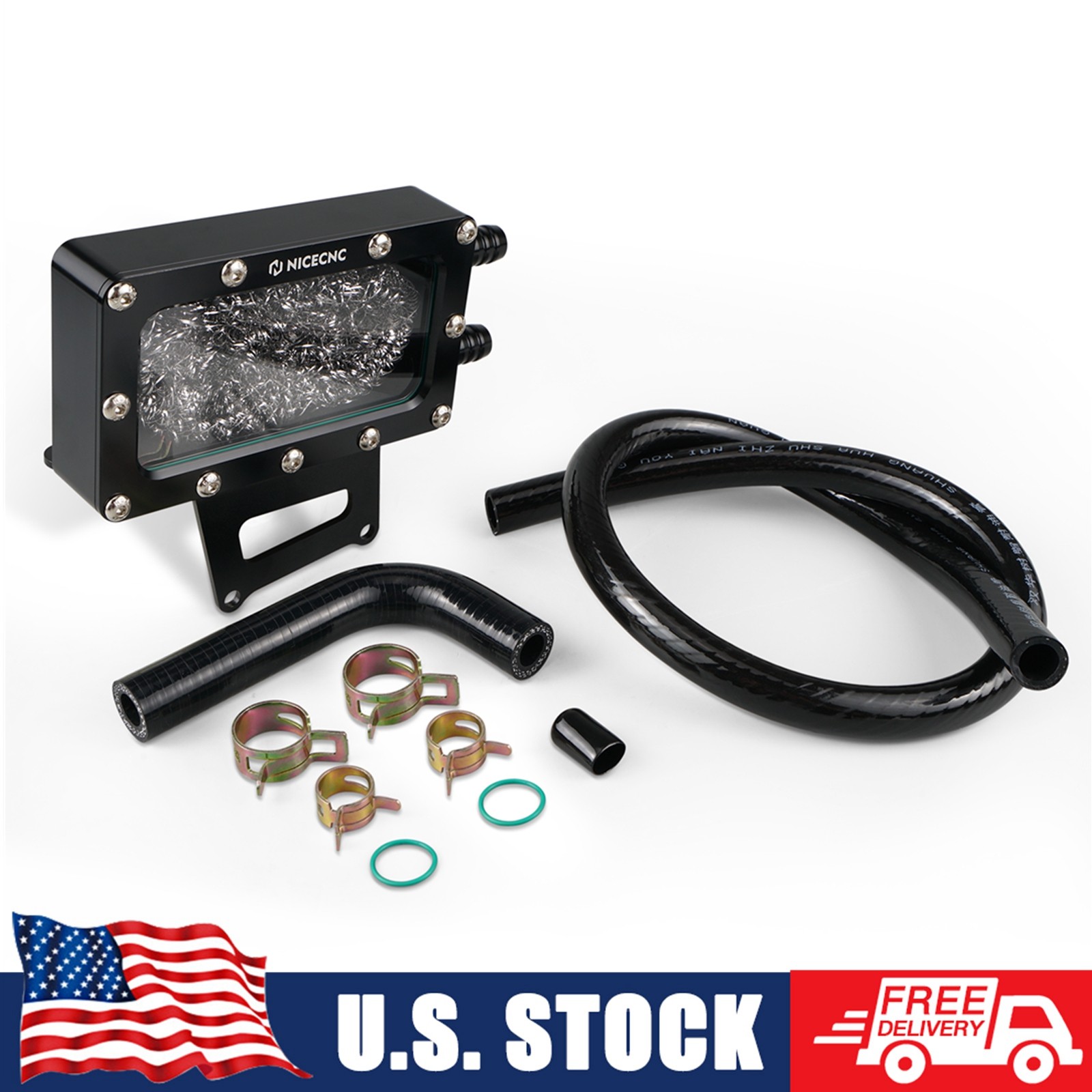 NICECNC Oil Breather Vent Box With Hose Kit For Yamaha Raptor 700 700R 2011-2026