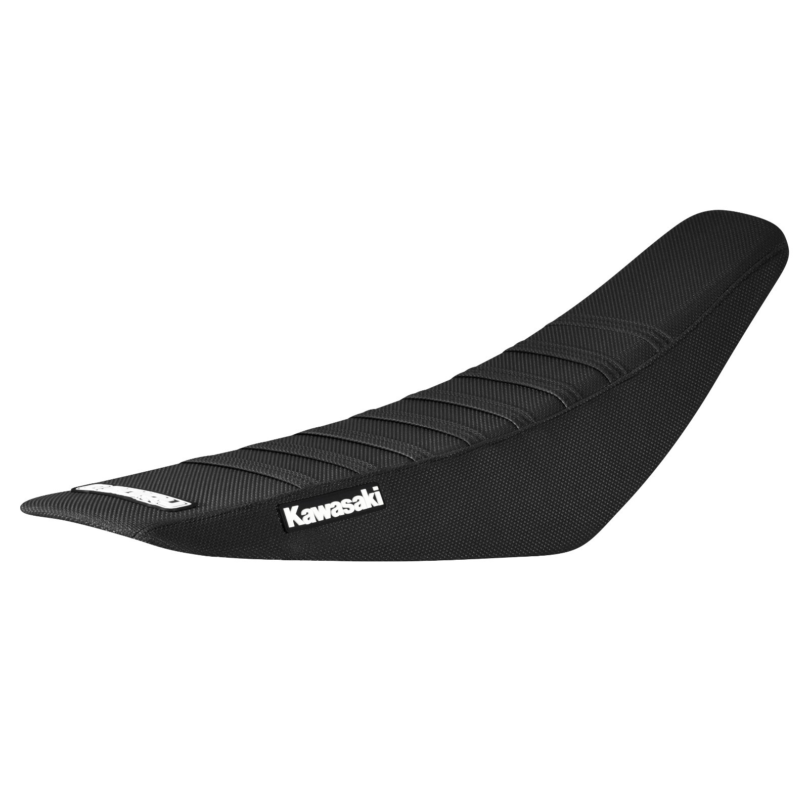 1999-2002 KAWASAKI KX 125-250 gripper seat cover ALL BLACK / BLACK RIB LOGO  #77