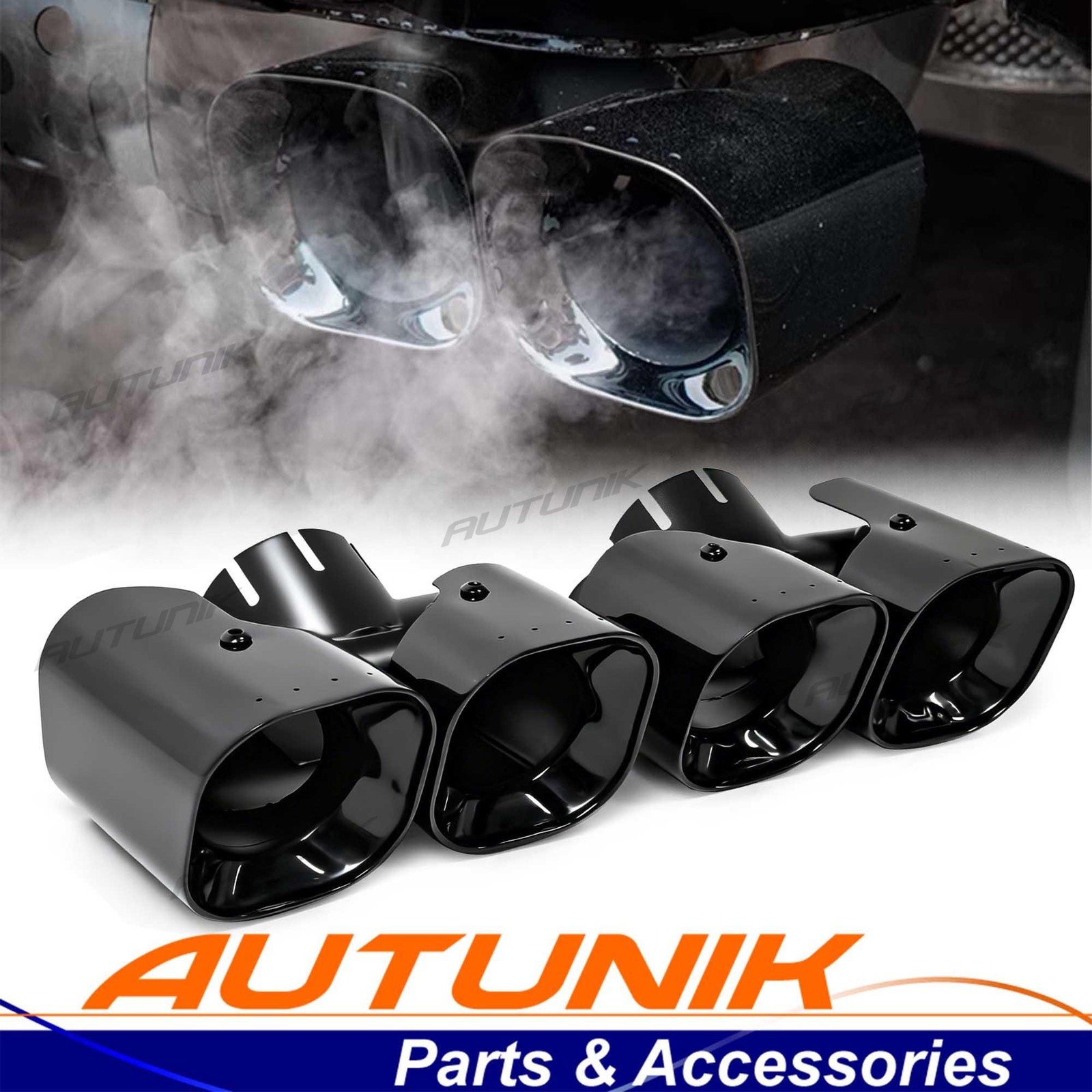 2x Black Square Exhaust Tips for Land Rover Defender 90 110 130 2020-2026 3.0L