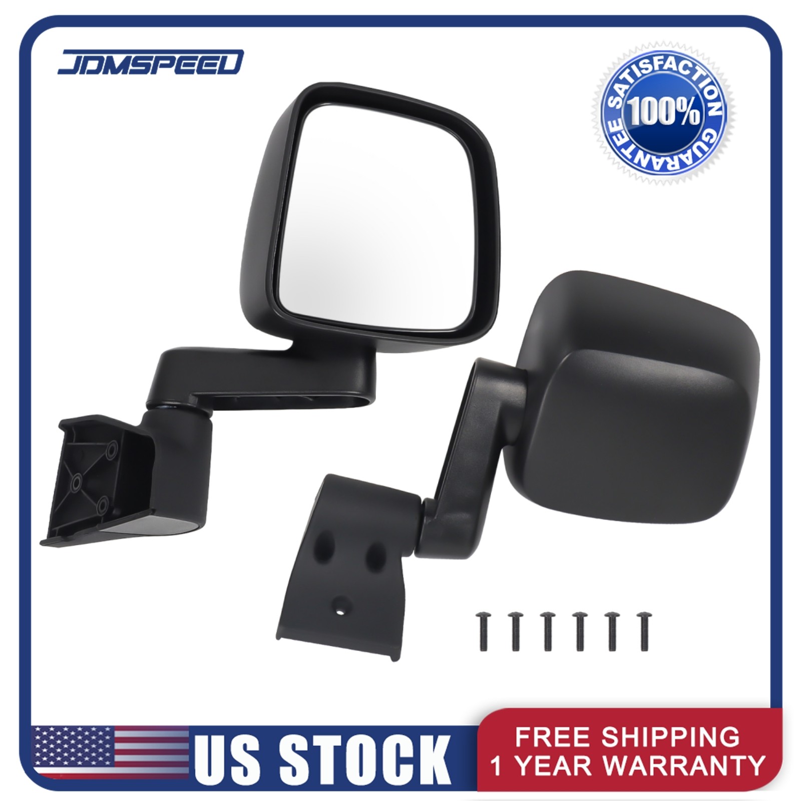 2PCS Manual Folding Side View Mirrors Fit 2003‑2006 Jeep Wrangler TJ 55395061AD