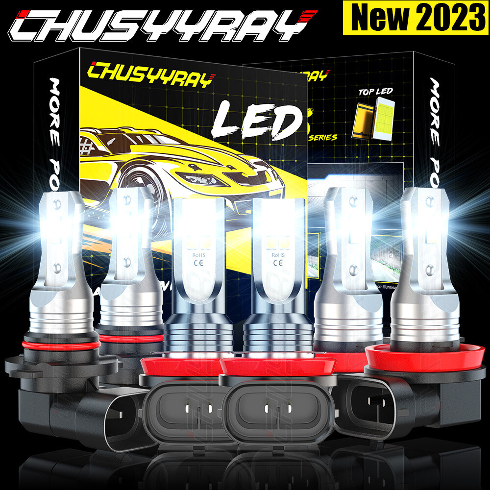 Para For Toyota Highlander 2014-2019 Faros LED Hi /Low+Kit de luces antiniebla