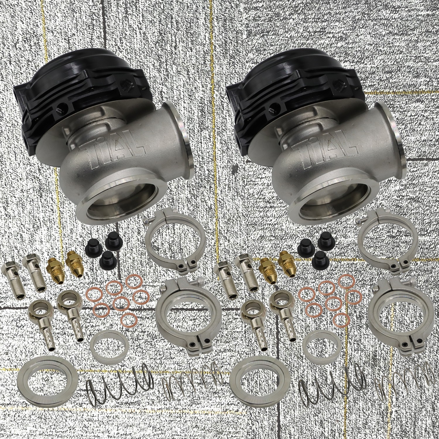 2Sets 44MM Wastegate External For Turbo W/ TIAL V-Band Flange Spring MV-R 14PSI