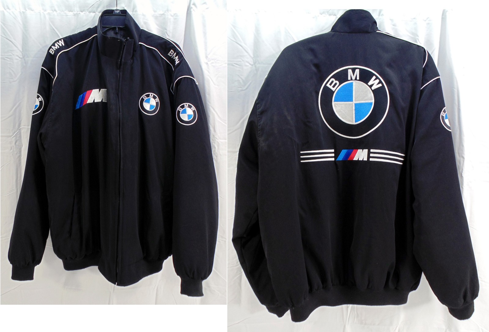 BMW M Power Black Men\'s XXXL Motorcycle Racing Zip Up Jacket 