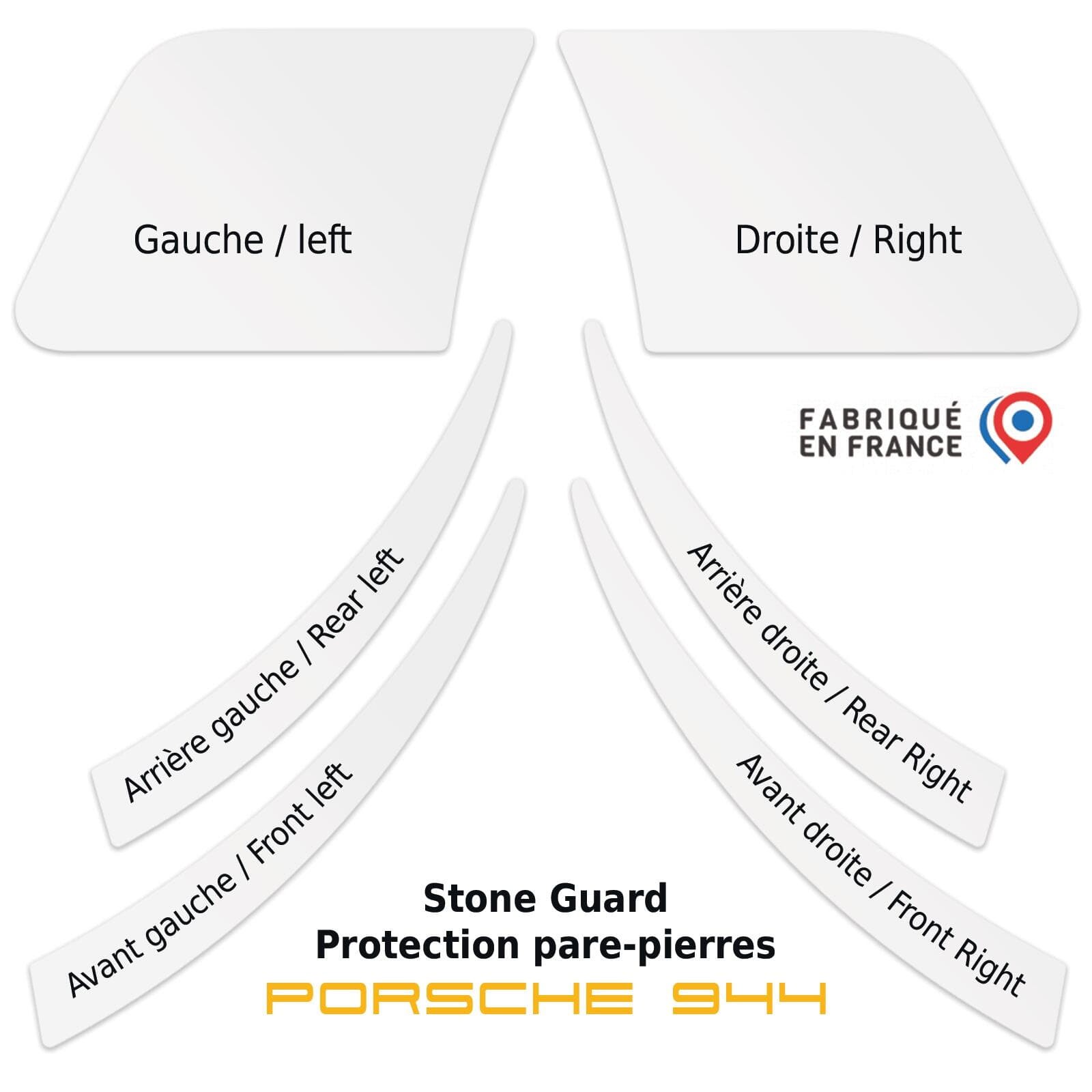 Stone Guard Kit Porsche 944 – Gloss Transparent – 6 Pieces Stone Guard Kit Porsche 944 – Gloss Transparent – 6 Pieces