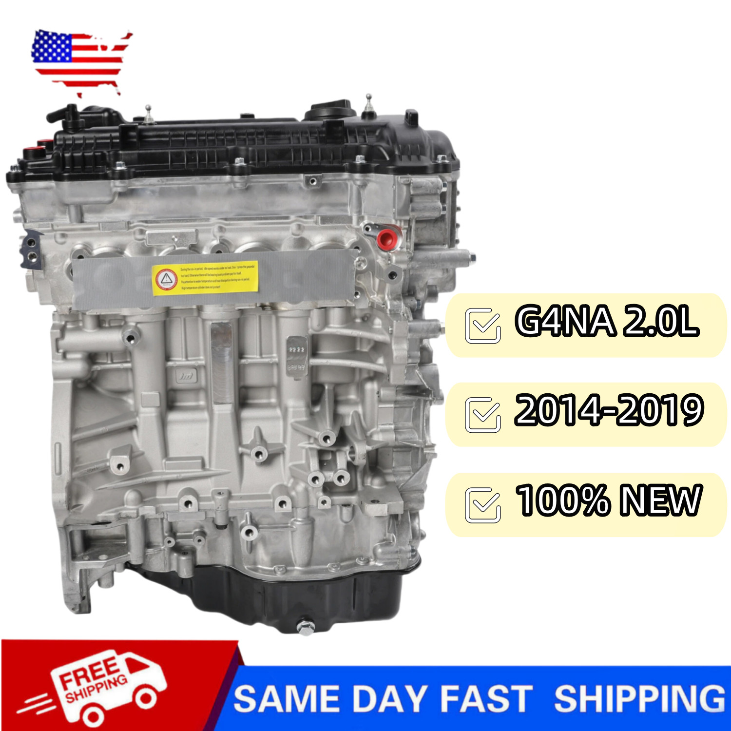 G4NA 2.0l Long Block Engine FOR 2014-2019 Hyundai Tucson Elantra Kia Soul Gas