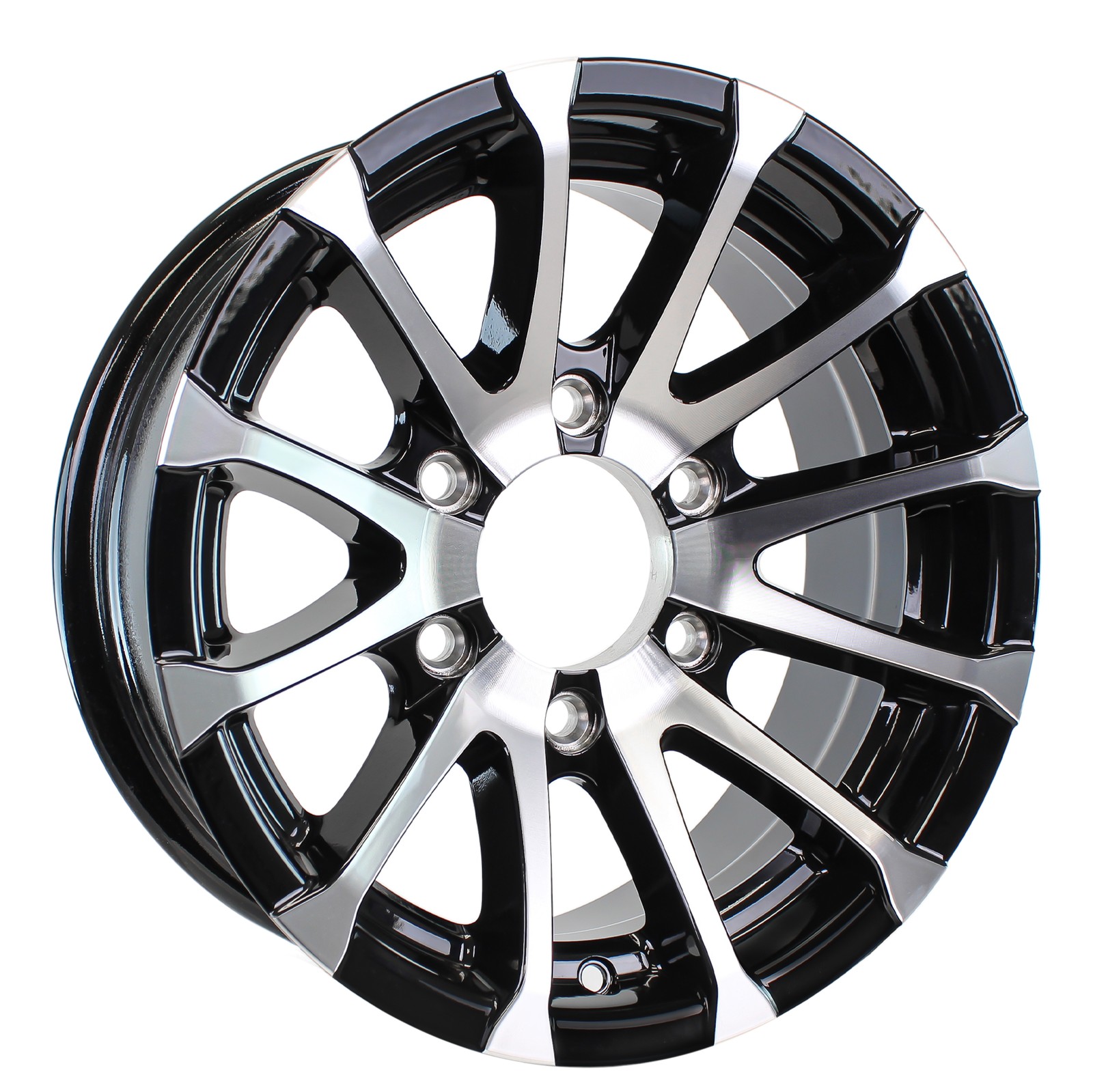 Aluminum Trailer Wheel 16X6 16 Inch Avalanche Black 6 Lug On 5.5 Inch Center