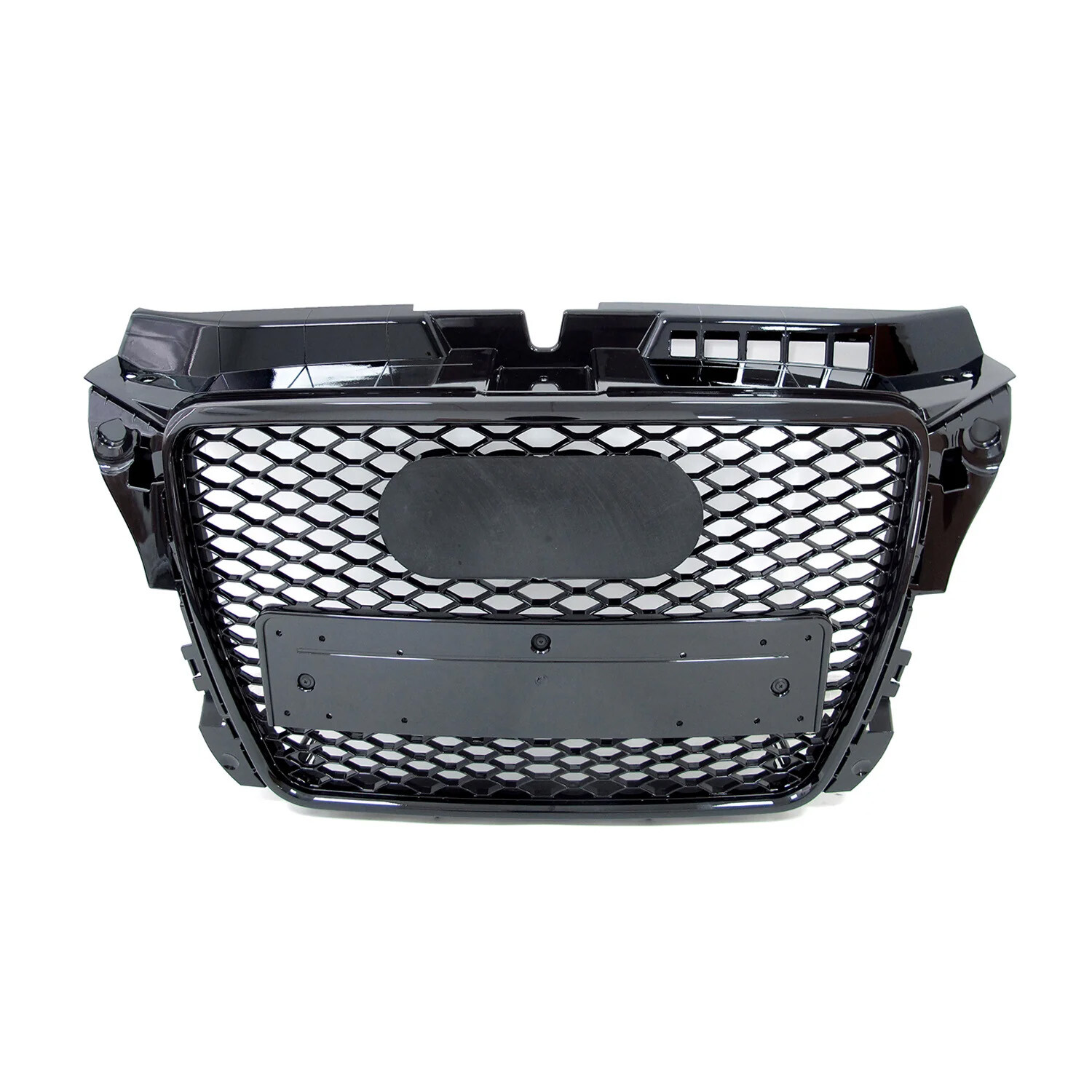 For 11-13 Audi A3 S3 8P Badgeless Honeycomb Front Grille Gloss Black
