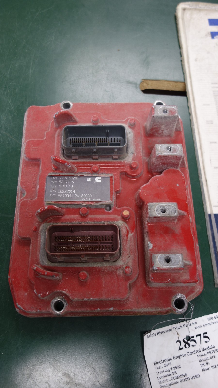 PETERBILT 579 2015: Cummins ISX15 Electronic Engine Control Module ECM 5317106 PETERBILT 579 2015: Cummins ISX15 Electronic Engine Control Module ECM 5317106