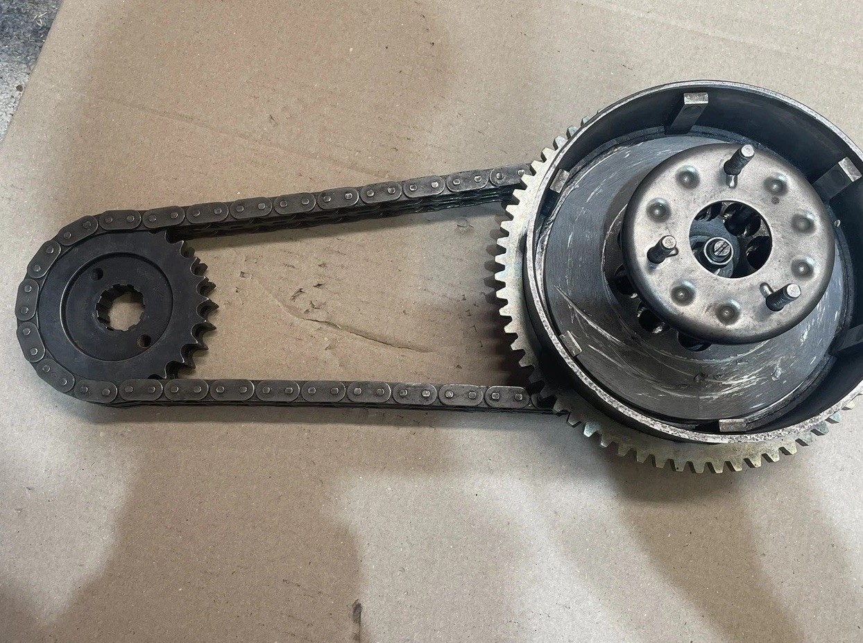 Harley Shovelhead Clutch Basket, Hub, Chain, Sprocket Harley Shovelhead Clutch Basket, Hub, Chain, Sprocket