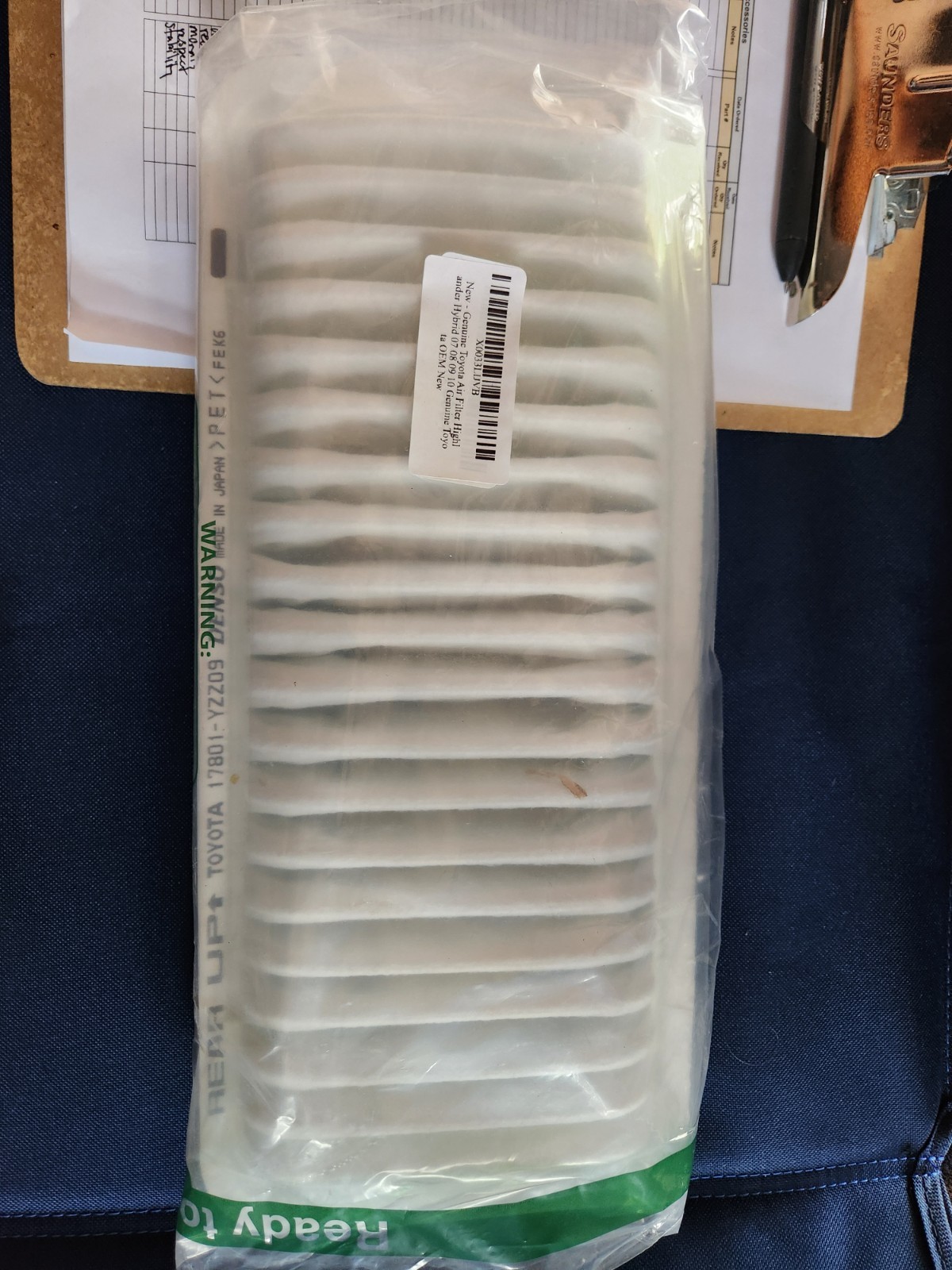 Toyota Highlander (Hybrid) (2006-2010) OEM Genuine ENGINE AIR FILTER 17801-YZZ09