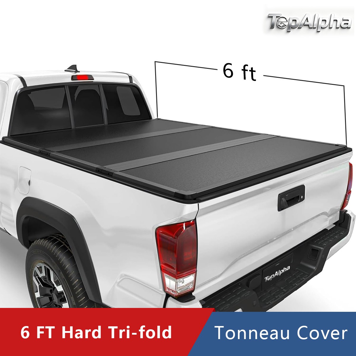 For 89-04 Toyota Pickup Tacoma Truck 6Ft Bed Hard Solid Tri-Fold Tonneau Cover