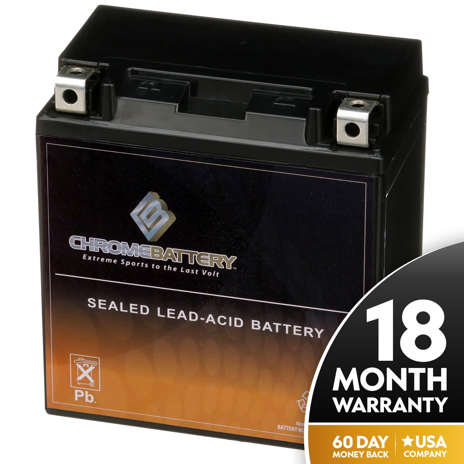 Chrome Battery YTX20CH-BS Maintenance Free Sealed AGM Motorcycle Battery