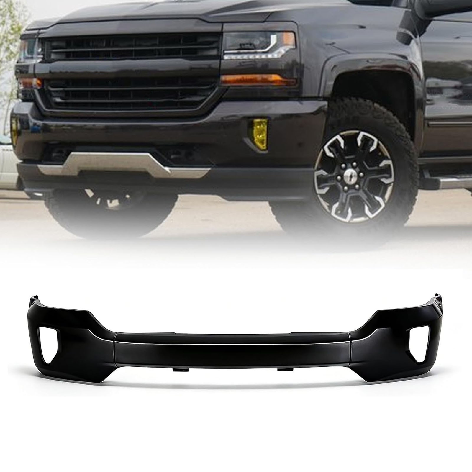Front Bumper Face Bar For Chevrolet Silverado 1500(2016-2018) W/fog light hole