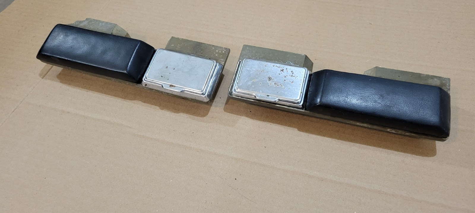 1965-66 Ford Fairlane Rear Interior Arm Rests Ash Tray Pair Black FOMOCO 
