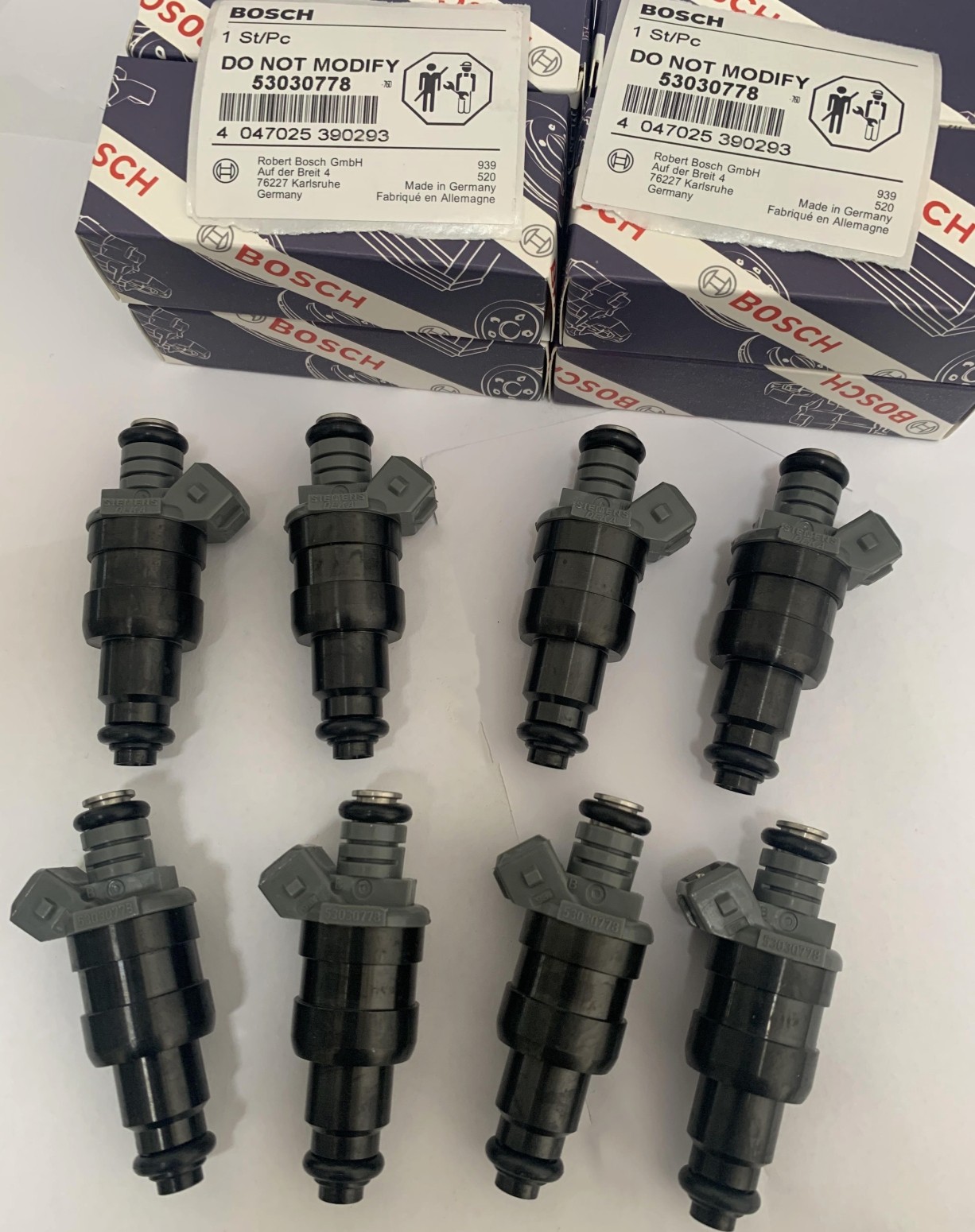 8pcs Bosch Upgrade Fuel Injector For 1996-1999 Ram 1500 5.2L 5.9L (OEM 53030778)
