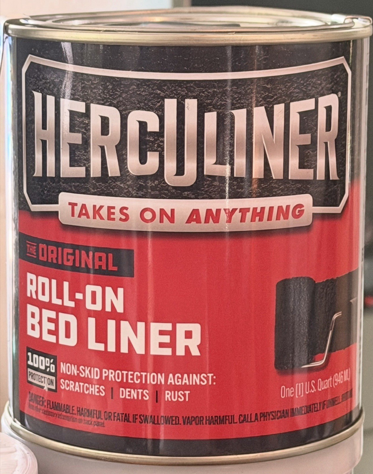 Herculiner 1 Quart Black Truck Bed Liner - HCL1B7 - FAST SHIPPING