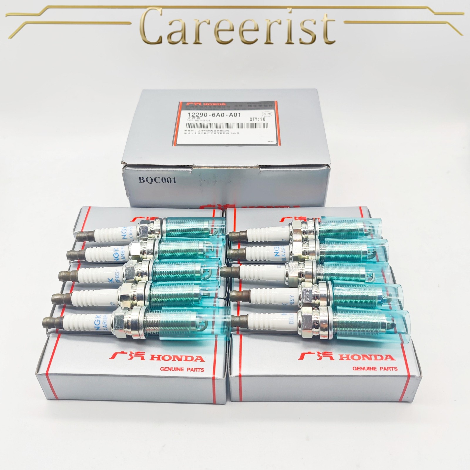 10PCS 12290-6A0-A01 Genuine NGK Spark Plug DILKAR8P8SY For 2018-2025 Honda Acura