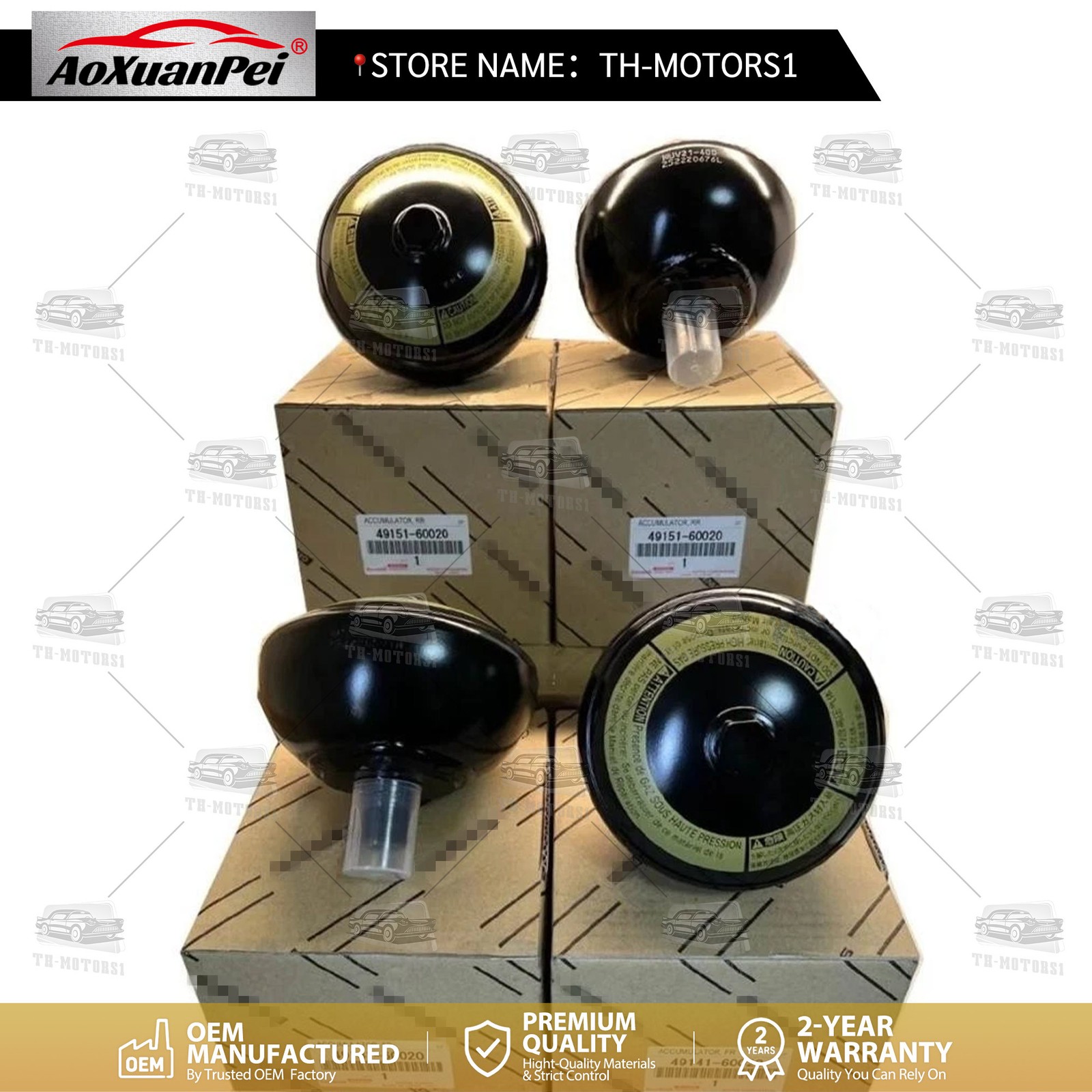 4x For Toyota Suspension Accumulator Set Lx570, Urj200, 49141-60020 49151-60020
