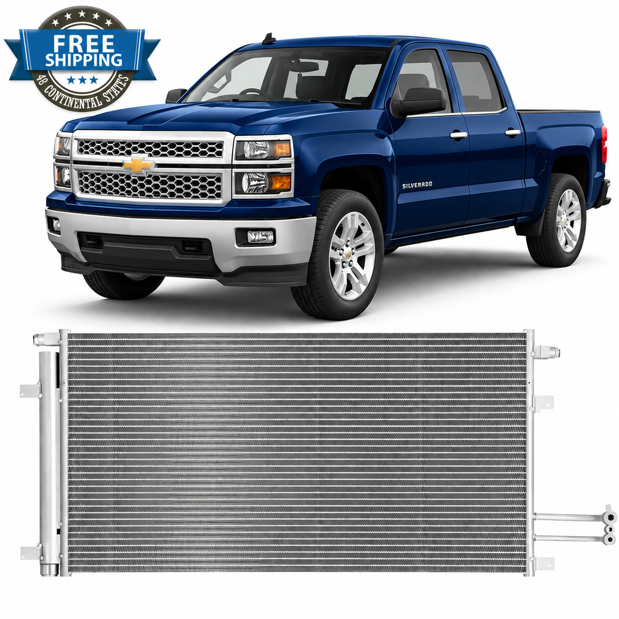 AC Condenser For 2014-18 Chevy Silverado 1500 GMC Sierra 1500 GM3030306 84537373