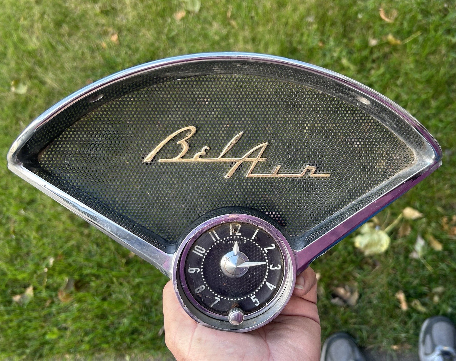 1955 1956 Chevy Bel Air Dash Clock  And Dash Housing Bezel 55 56