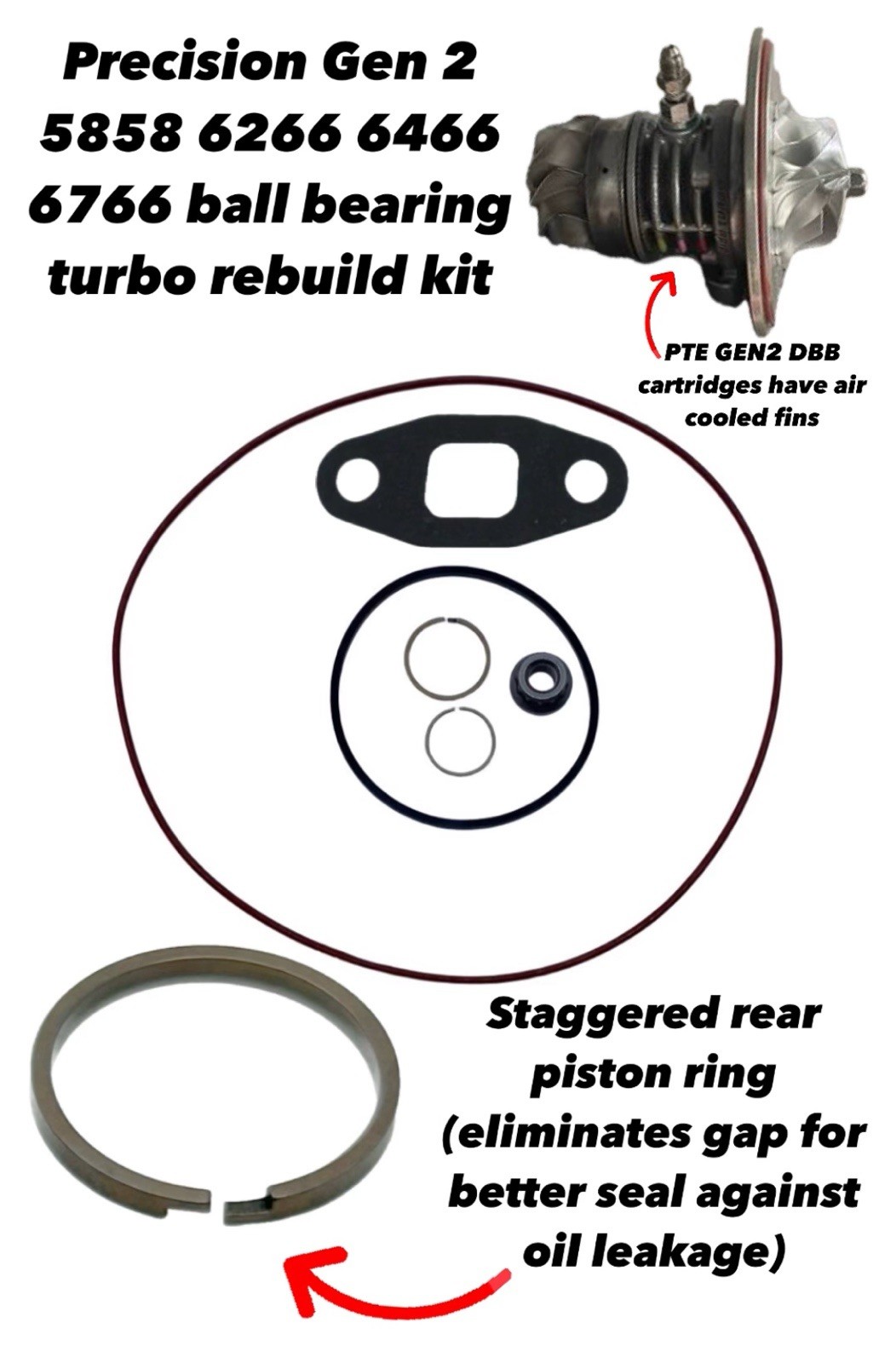 5858 5862 6266 6466 6262 6766 Gen 2 Precision PTE Ball Bearing seal kit 5858 5862 6266 6466 6262 6766 Gen 2 Precision PTE Ball Bearing seal kit