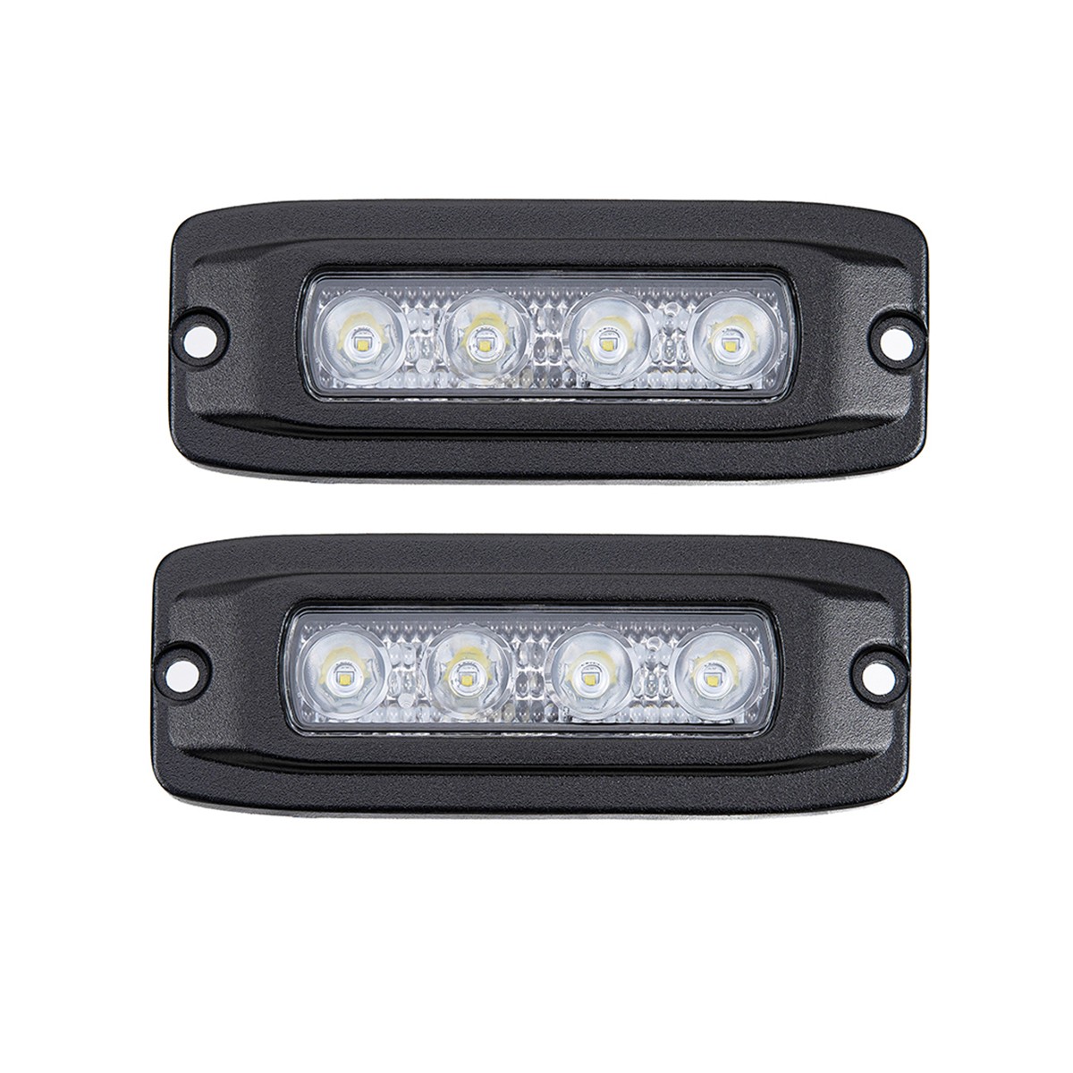 2x 6.3inch 12W LED Work Light Spot Driving Fog Lamp Flush Mount Off-road 4WD SUV